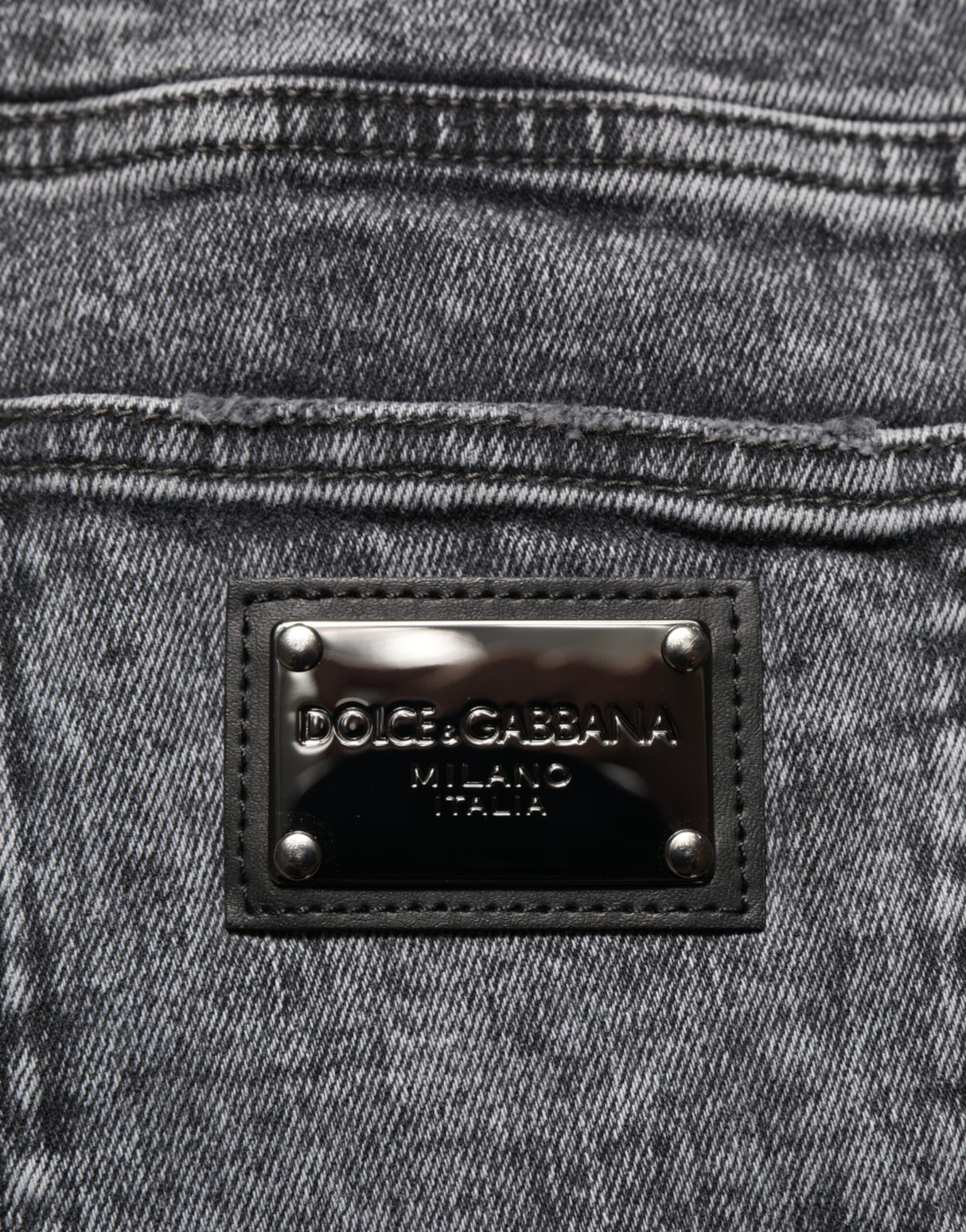 Dolce & Gabbana Gray Cotton Slim Fit Denim Trouser Jeans