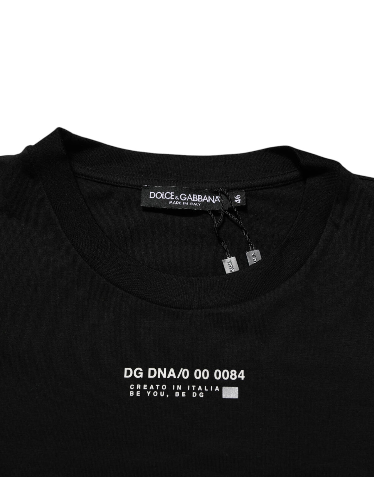 Dolce & Gabbana Black Statement Cotton Men Crew Neck T-shirt