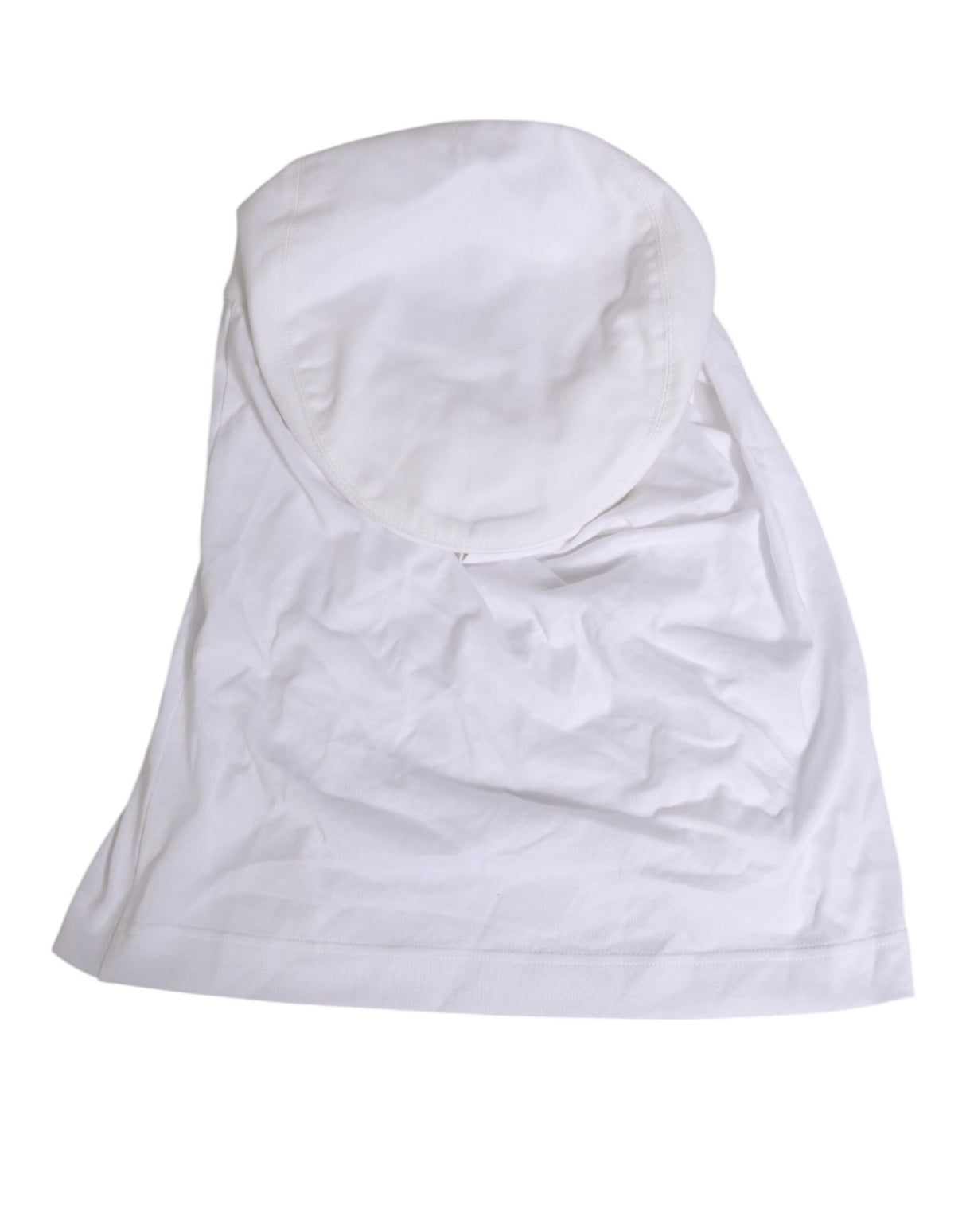 Dolce & Gabbana White Cotton DG Logo Plaque Baseball Balaclava Hat