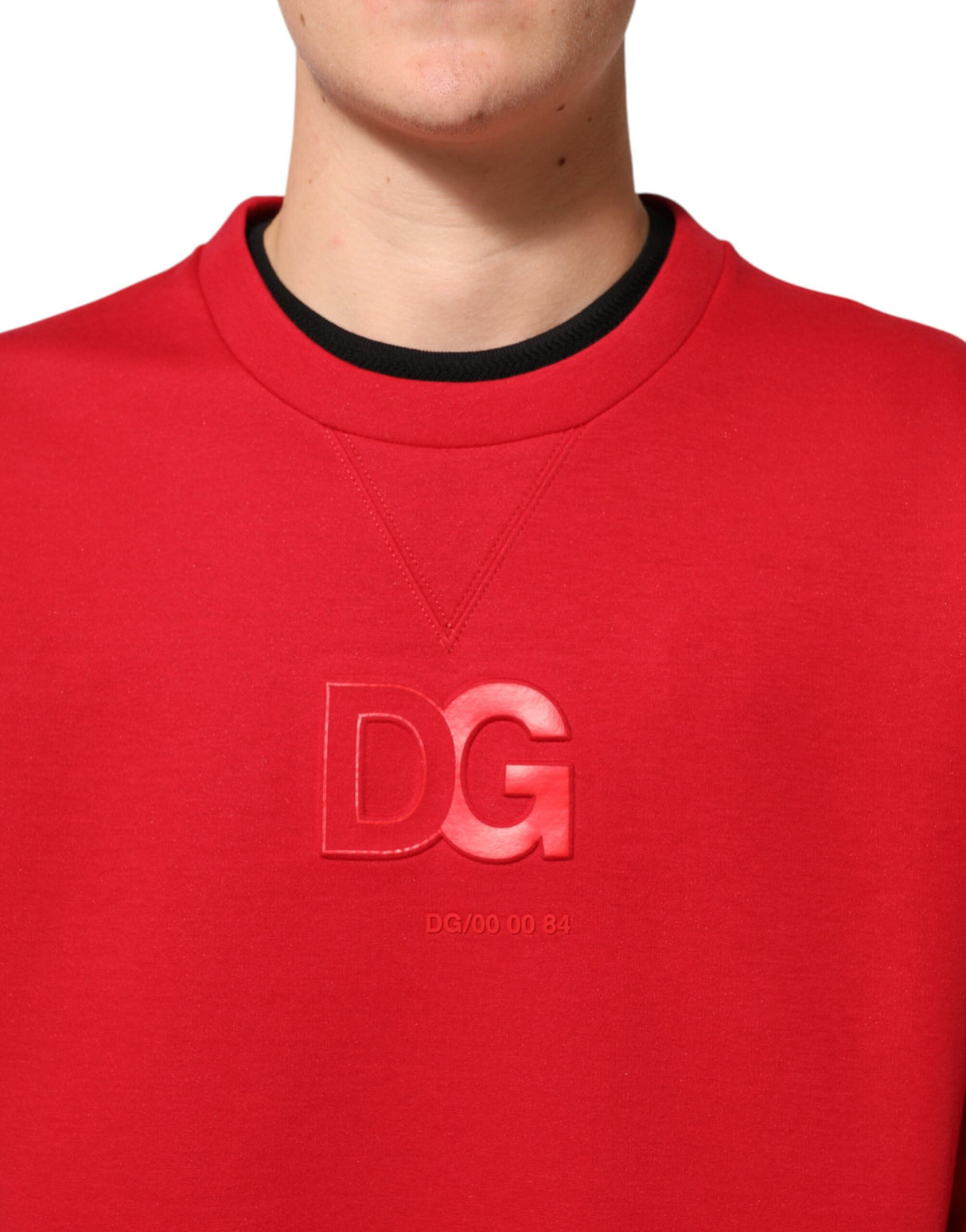 Dolce & Gabbana Red DG Logo Crew Neck Men Sweatshirt Sweater