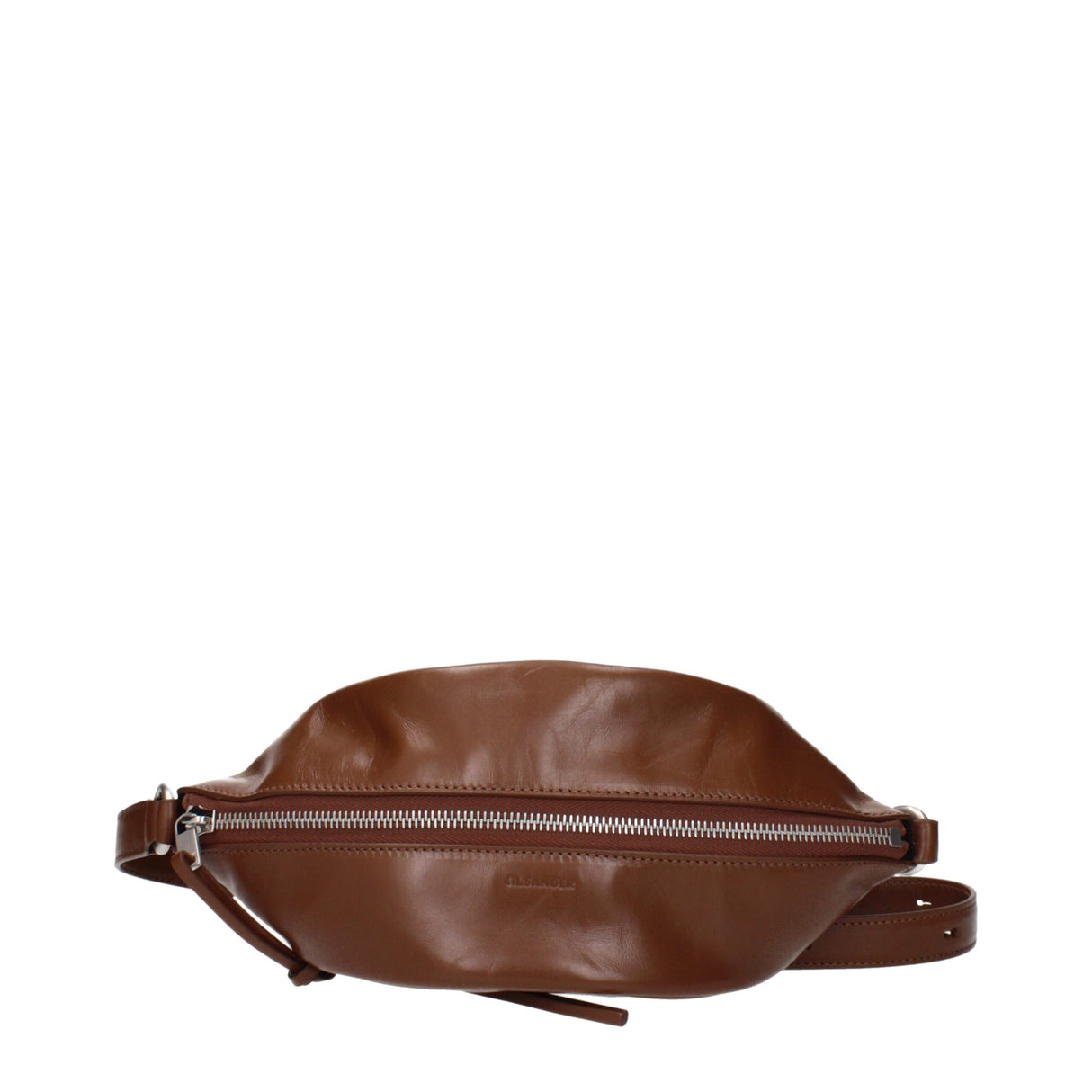 Jil Sander Brown Leather Crossbody Bag