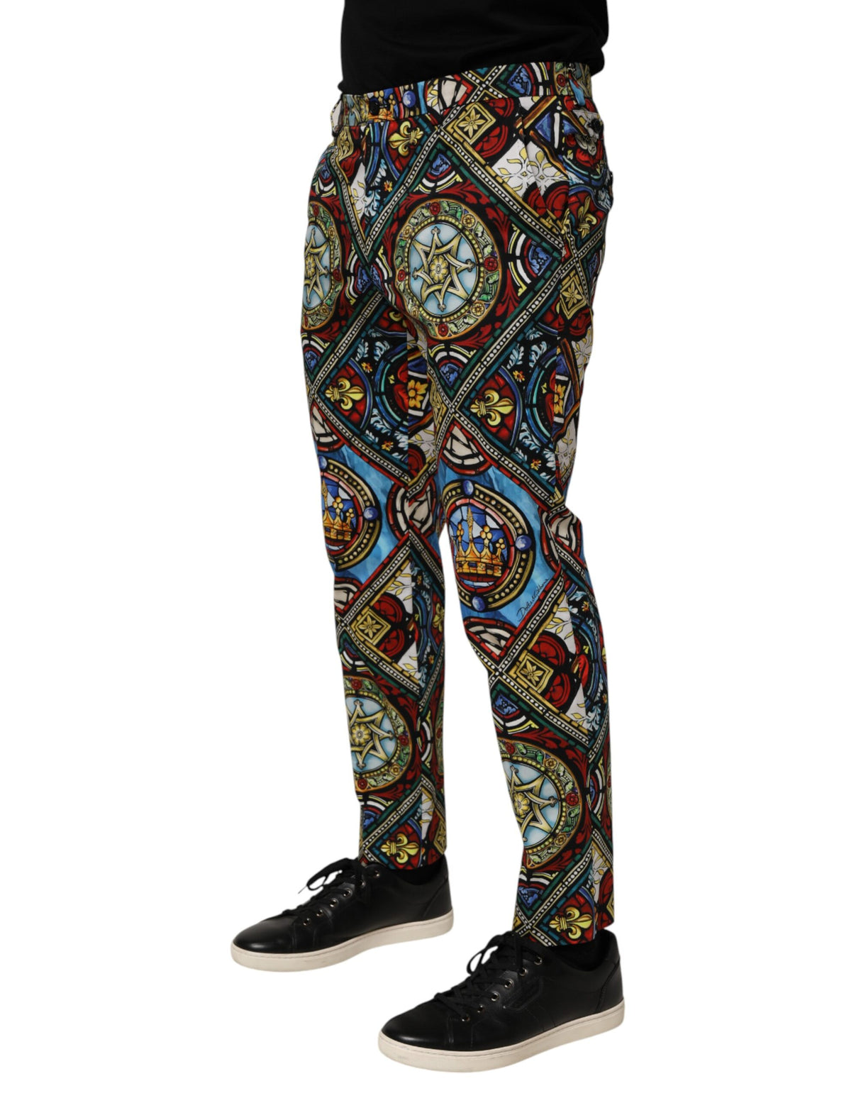 Dolce & Gabbana Multicolor Stained Glass Window Style Print Men Pants