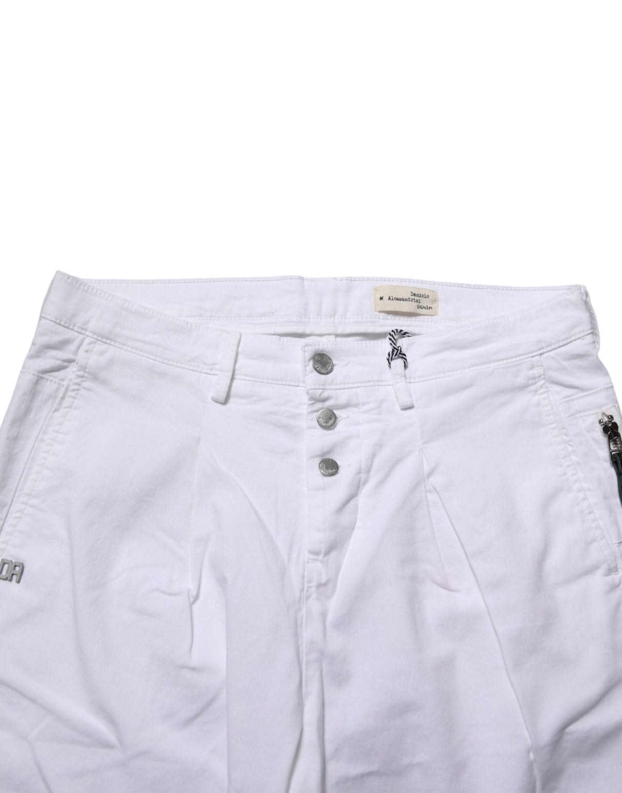 Daniele Alessandrini White Cotton Stretch Slim Fit Denim Jeans