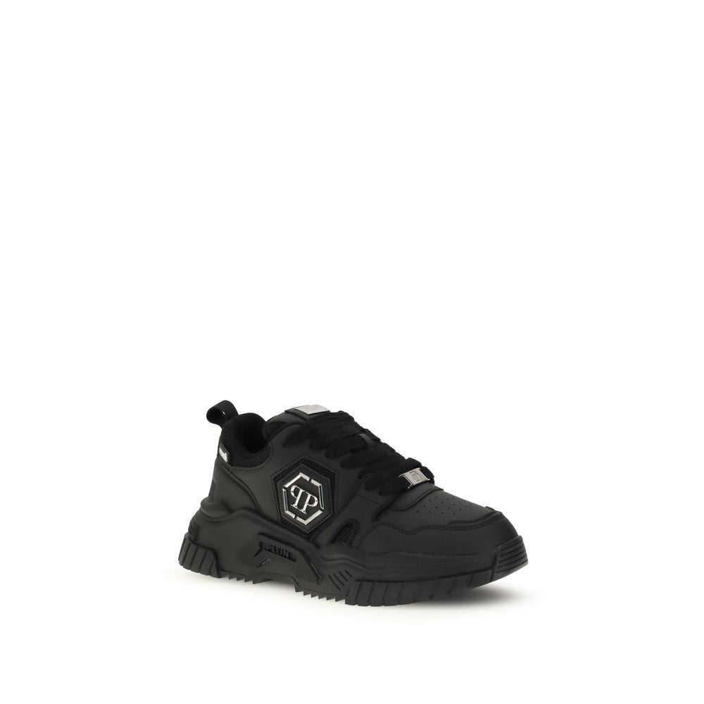 Philipp Plein Black Polyester Athletic Sneakers