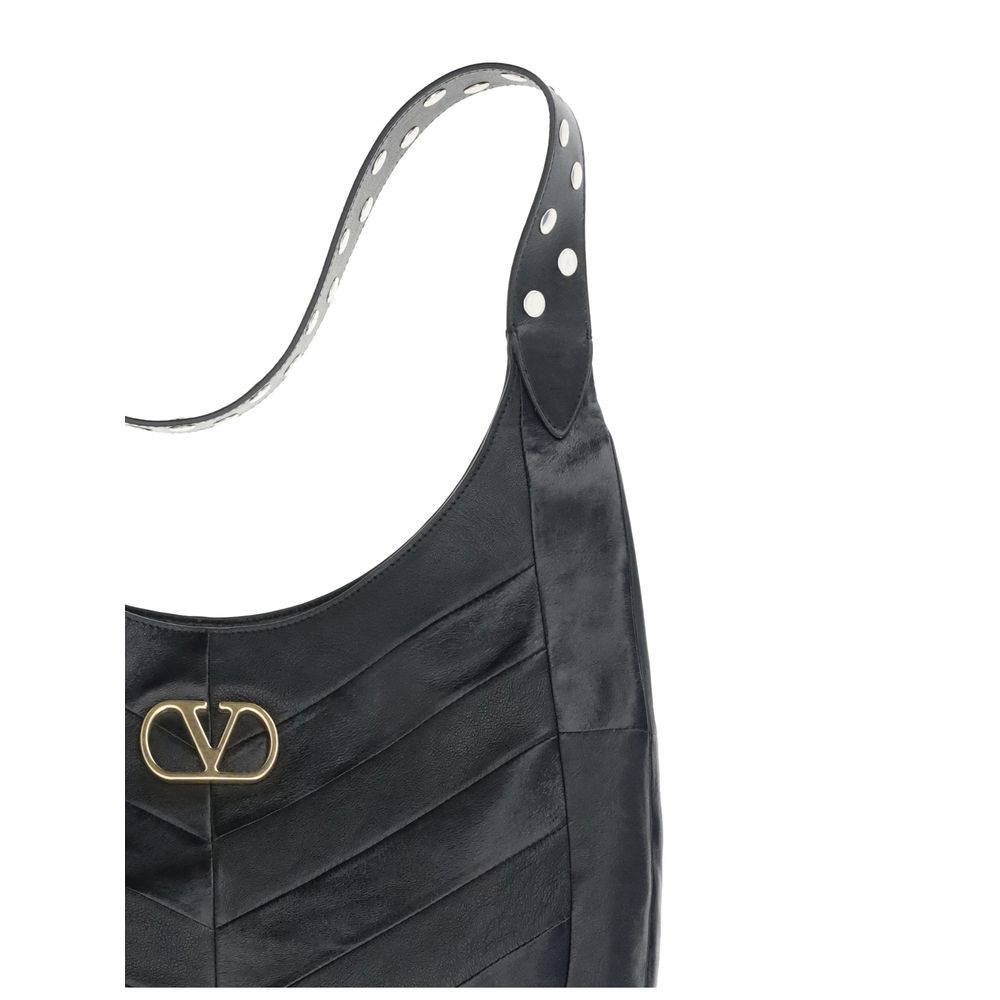 Valentino Garavani Black Leather Shoulder Bag