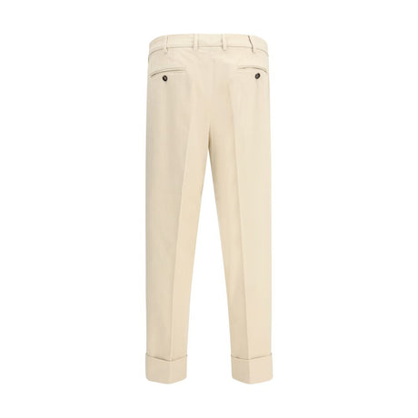 Cruna Beige Cotton Casual Pants