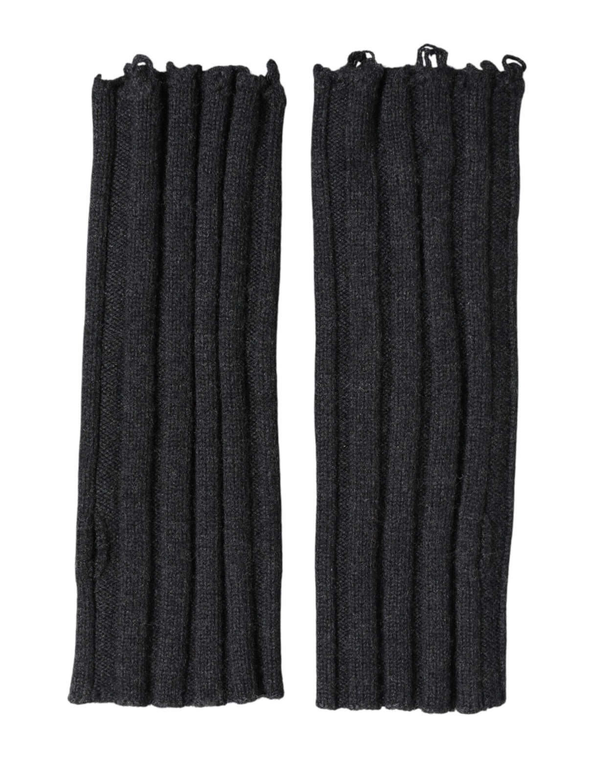 Dolce & Gabbana Black Virgin Wool Knitted Fingerless Gloves