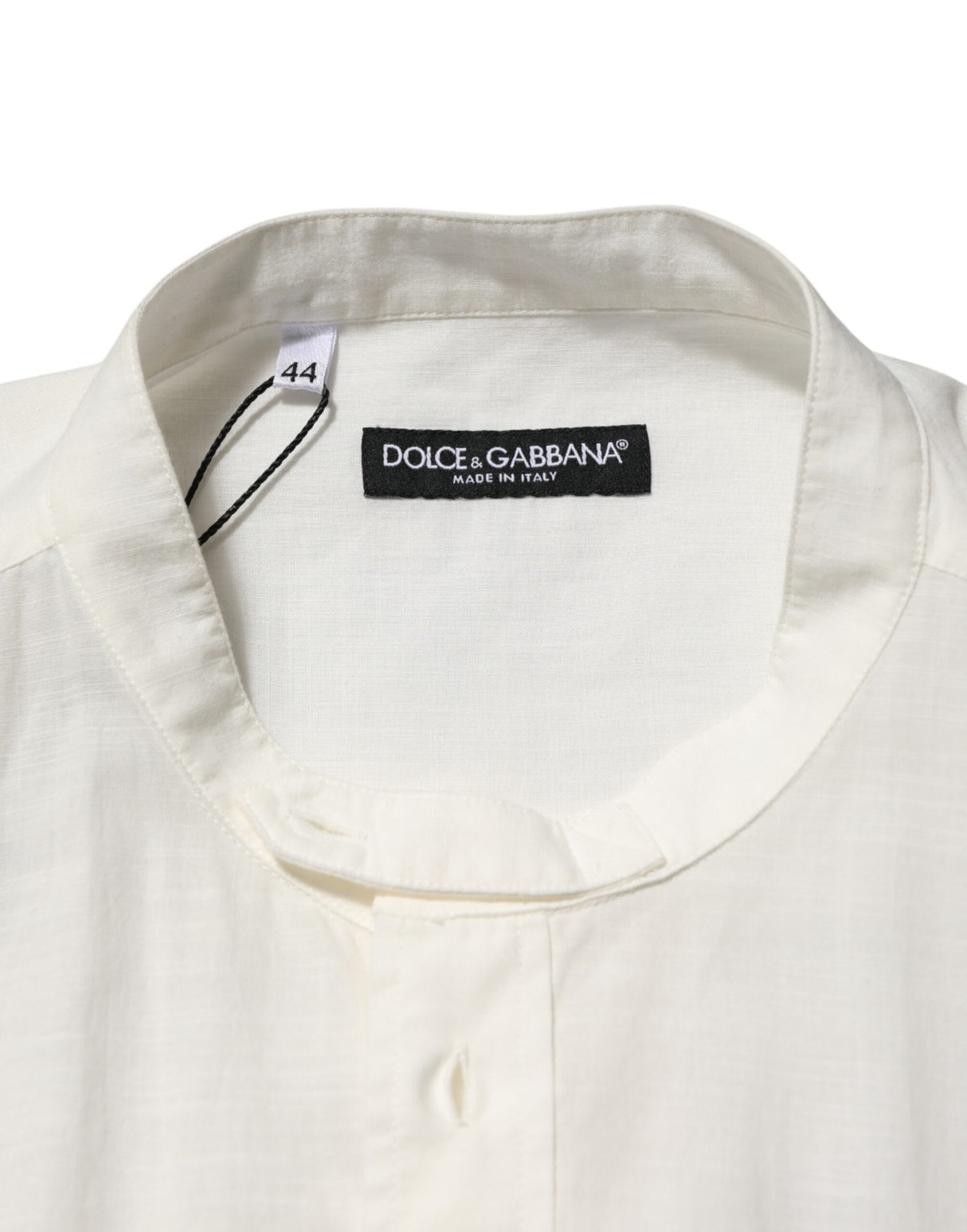 Dolce & Gabbana White Cotton Floral Print Button Down Shirt