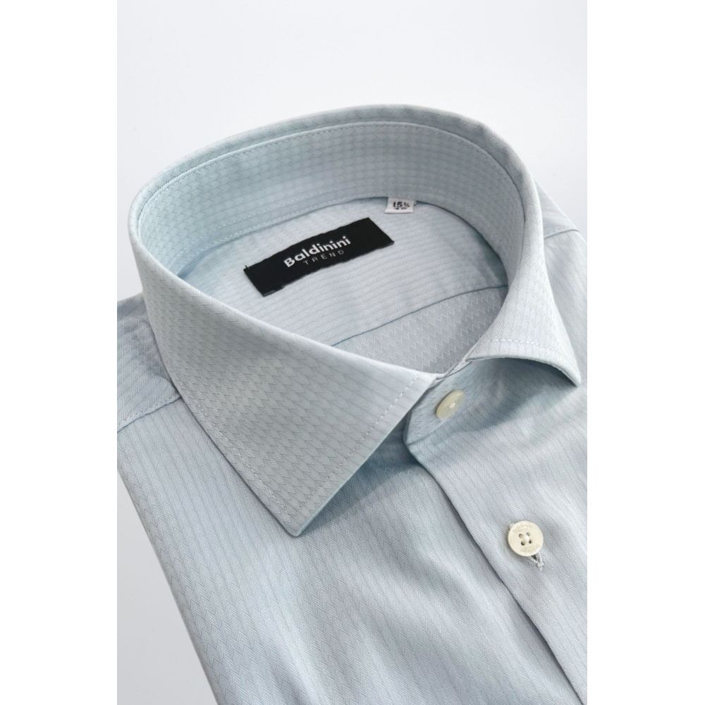 Baldinini Trend Light Blue Cotton Men Shirt