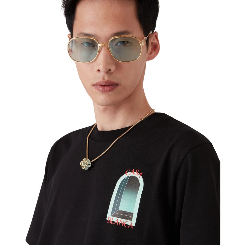 Casablanca Black Cotton T-Shirt