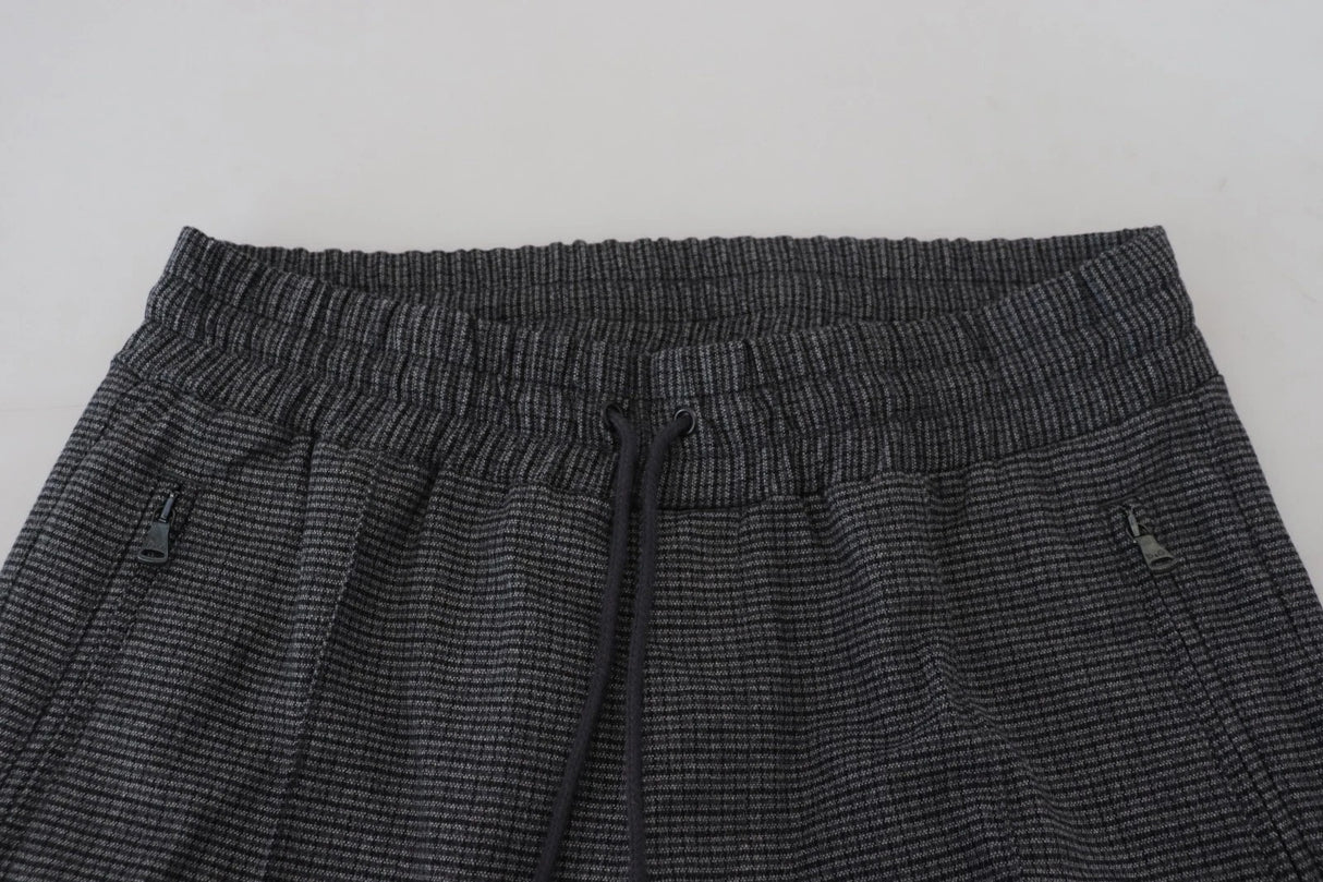 Dolce & Gabbana Gray Striped Wool Skinny Trouser Pants