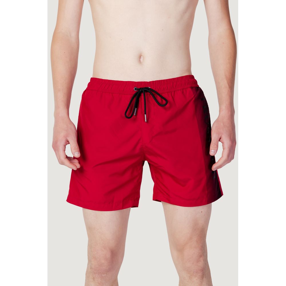 Trussardi Beachwear Red Polyester Swim Shorts