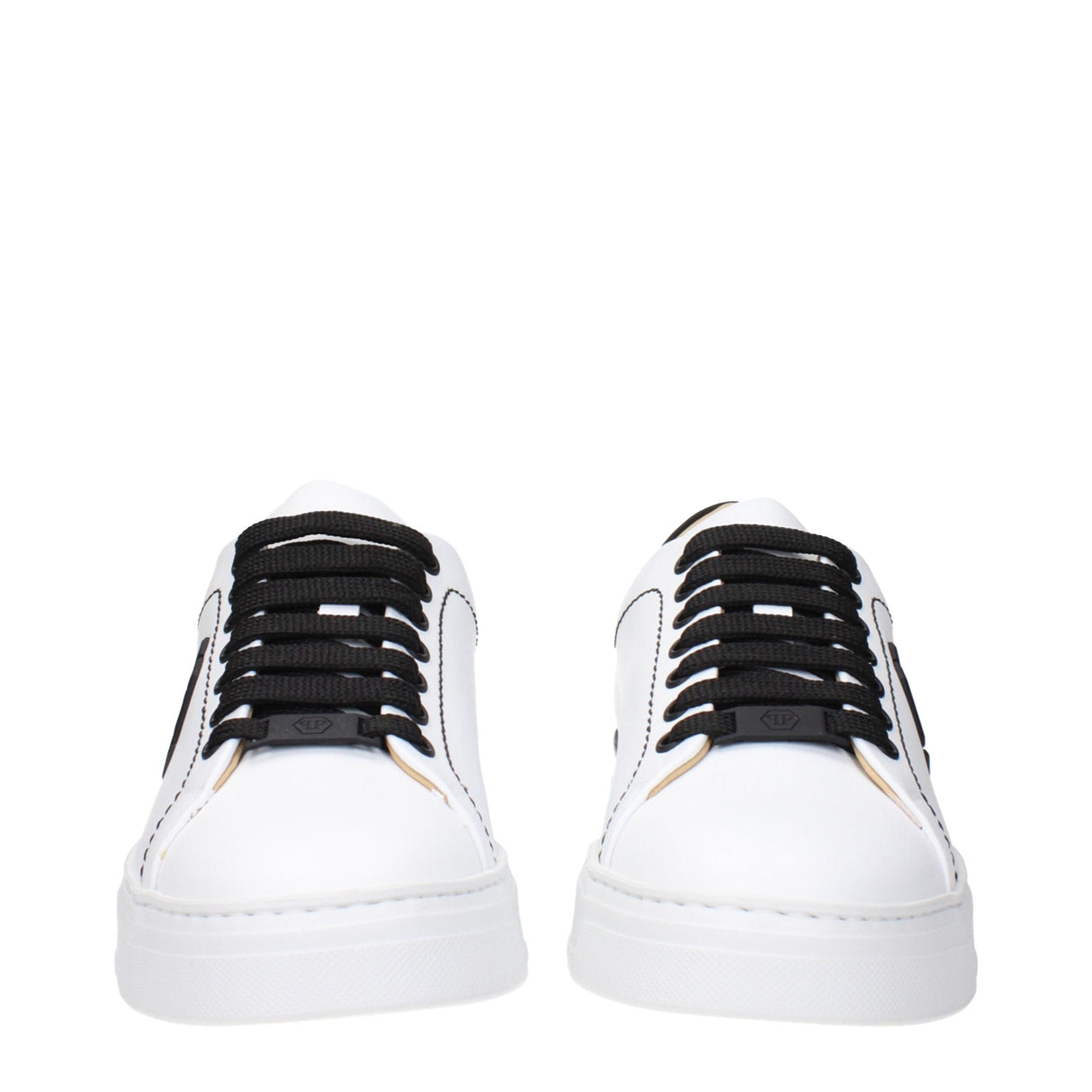 Philipp Plein White Leather Low Top Sneakers