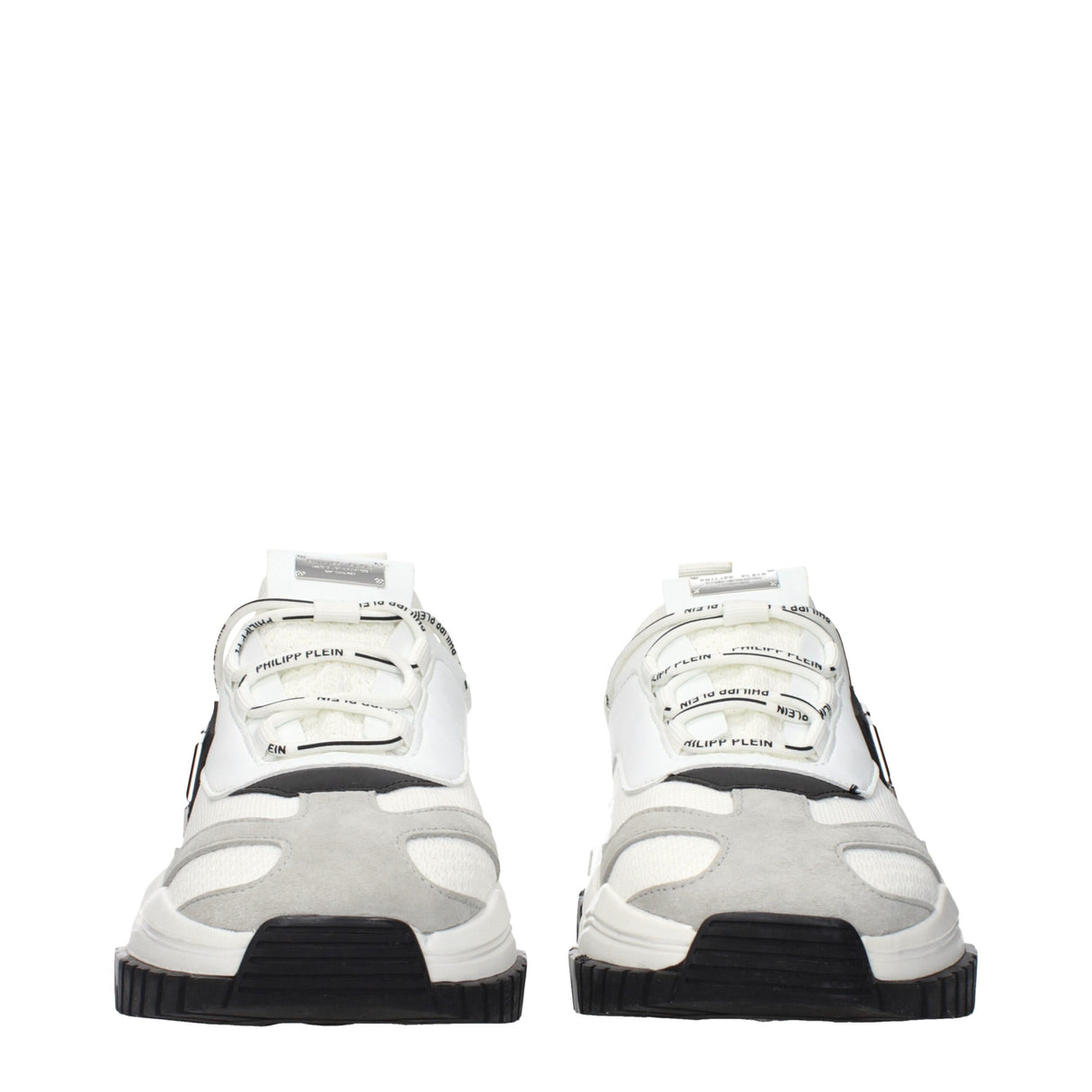 Philipp Plein White Fabric Chunky Sneakers