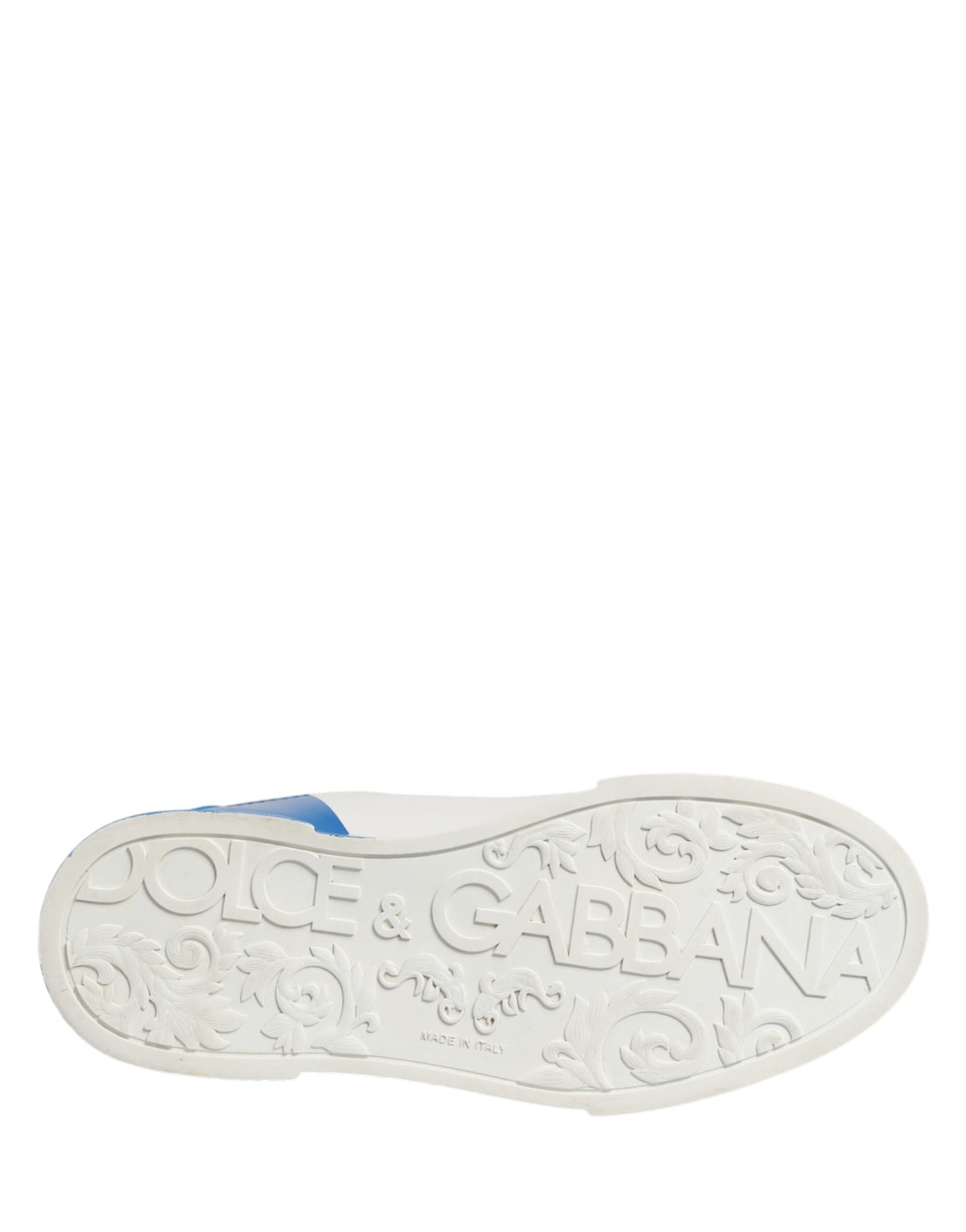Dolce & Gabbana White Blue Portofino Low Top Sneakers Shoes