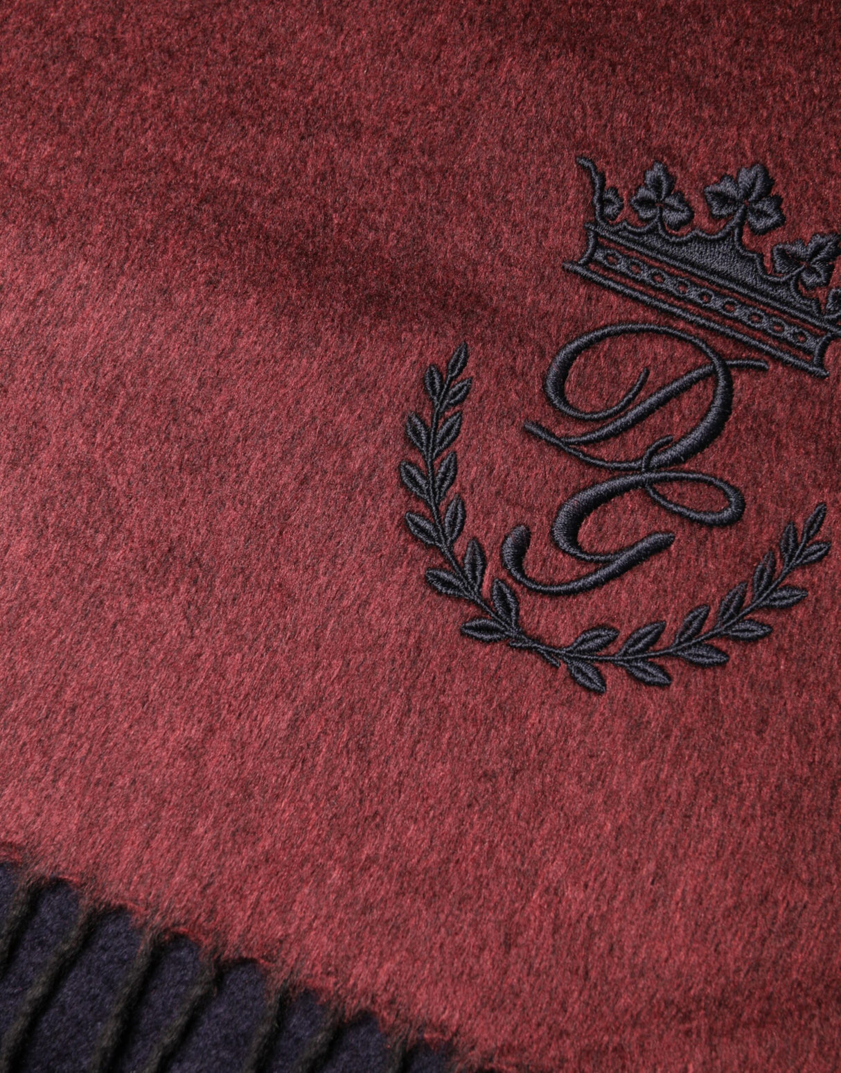 Dolce & Gabbana Maroon Silk Neck Wrap Shawl Fringes Scarf