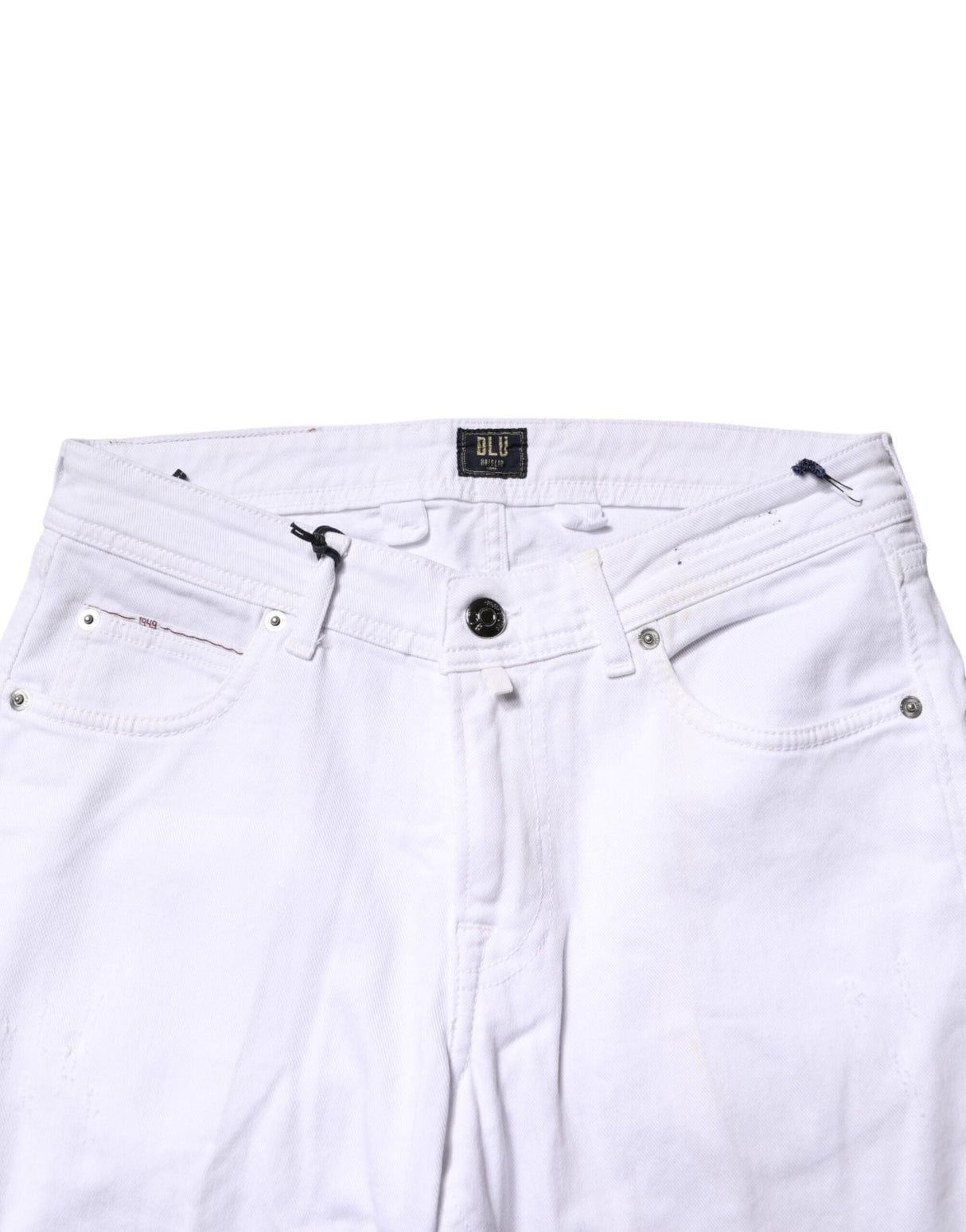 Briglia 1949 White Cotton Straight Fit Men Denim Trouser Jeans