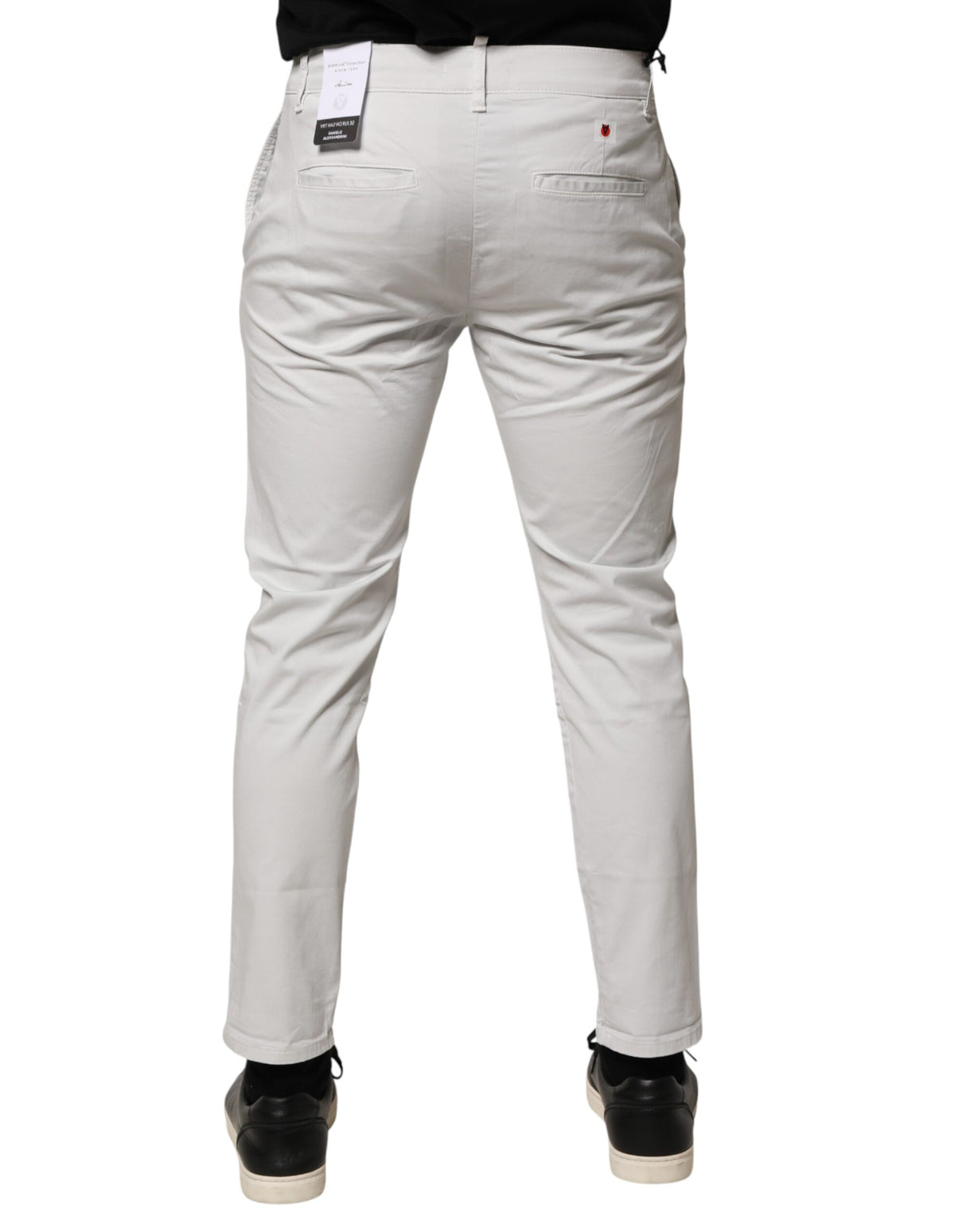 Daniele Alessandrini White Cotton Mid Waist Skinny Men Denim Jeans