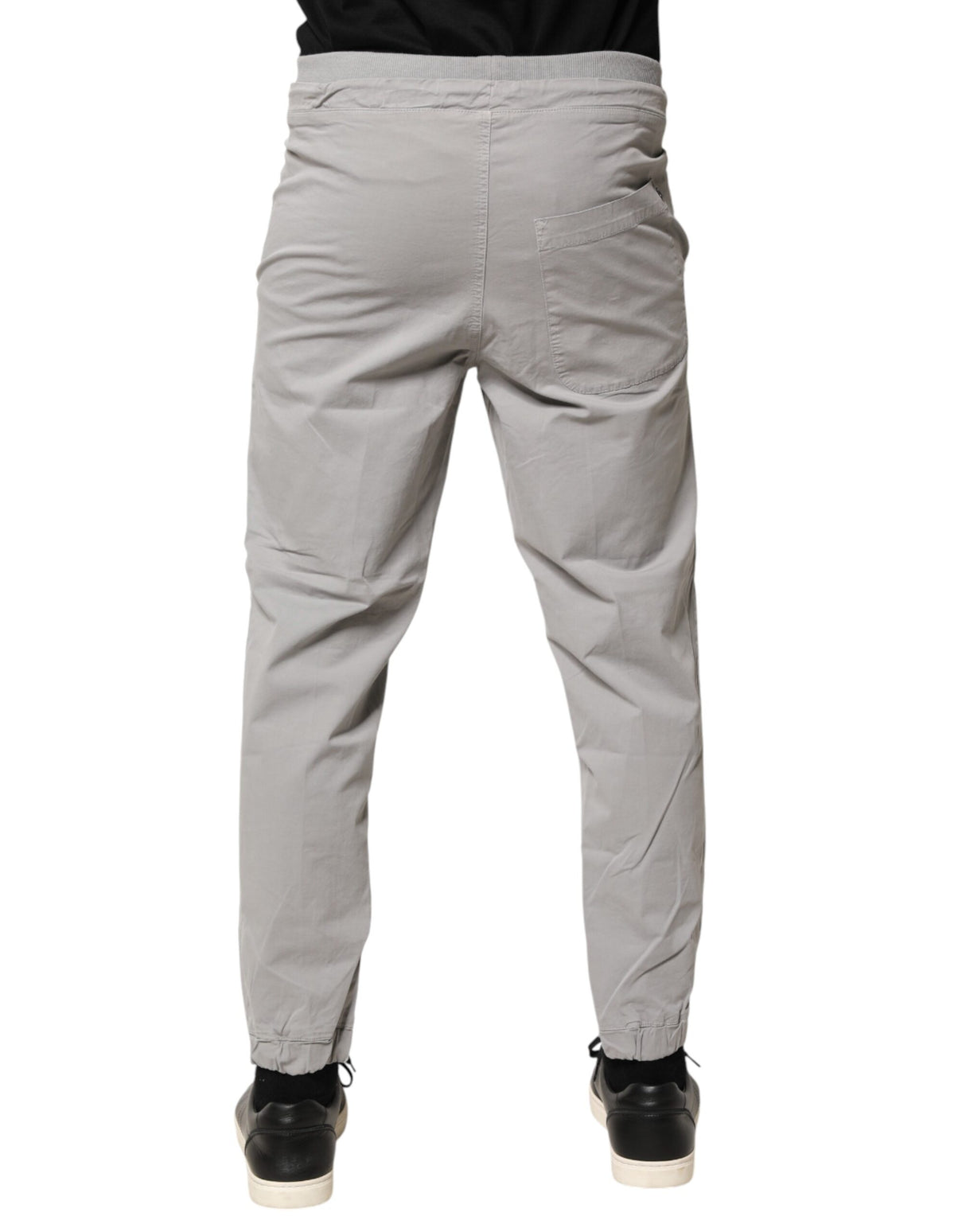 Dondup Light Gray Cotton Mid Waist Skinny Men Jogger Trouser Pants