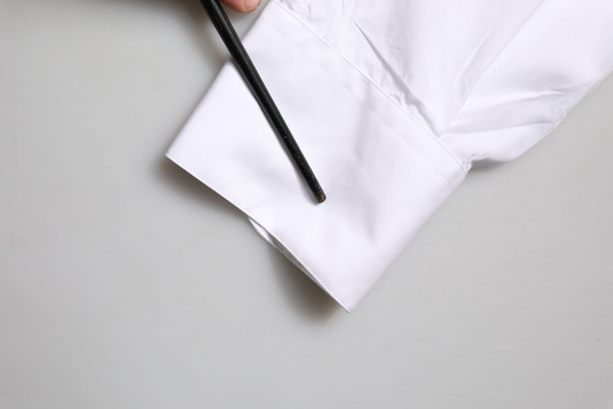 Dolce & Gabbana White GOLD Long Sleeves Formal Dress Shirt