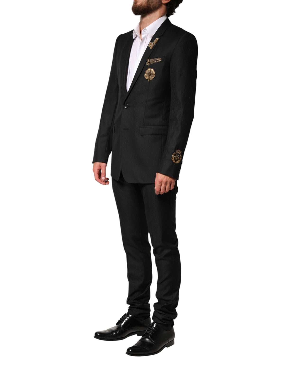 Dolce & Gabbana Black Embellished Single Breasted 2 Pc Suit