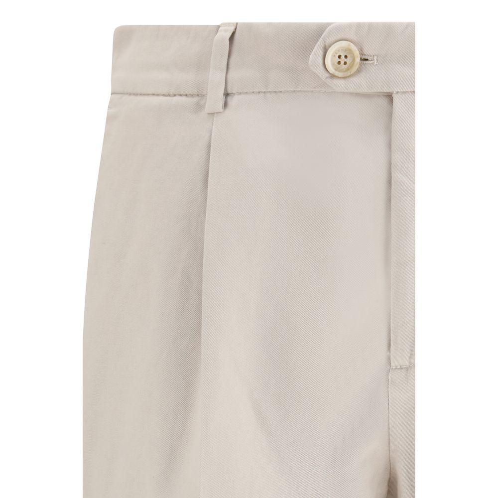 Brunello Cucinelli Cream Cotton Casual Pants