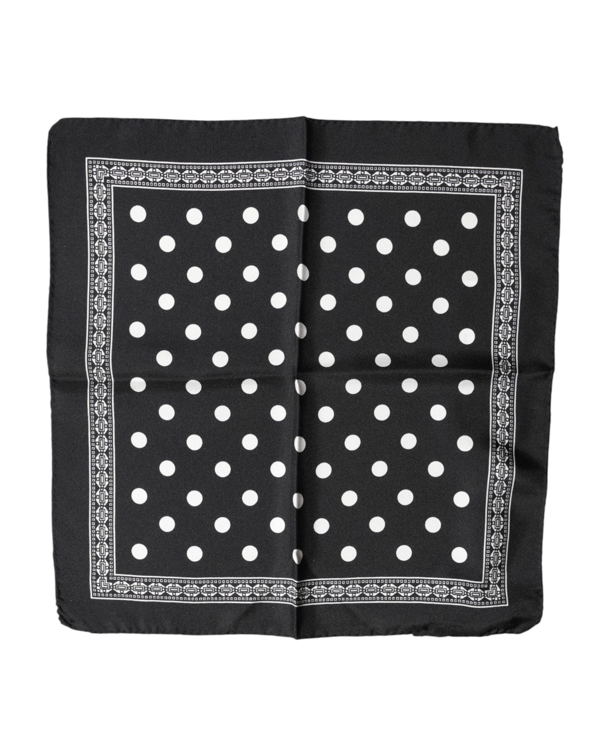 Dolce & Gabbana Black Polka Dot Square Handkerchief Scarf