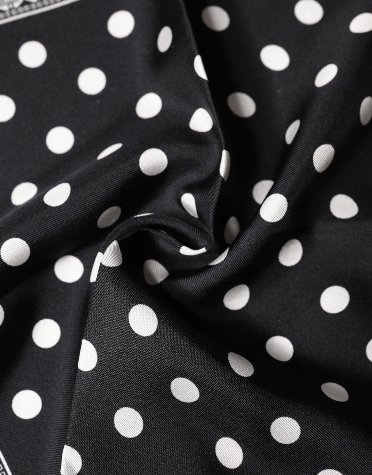 Dolce & Gabbana Black Polka Dot Square Handkerchief Scarf