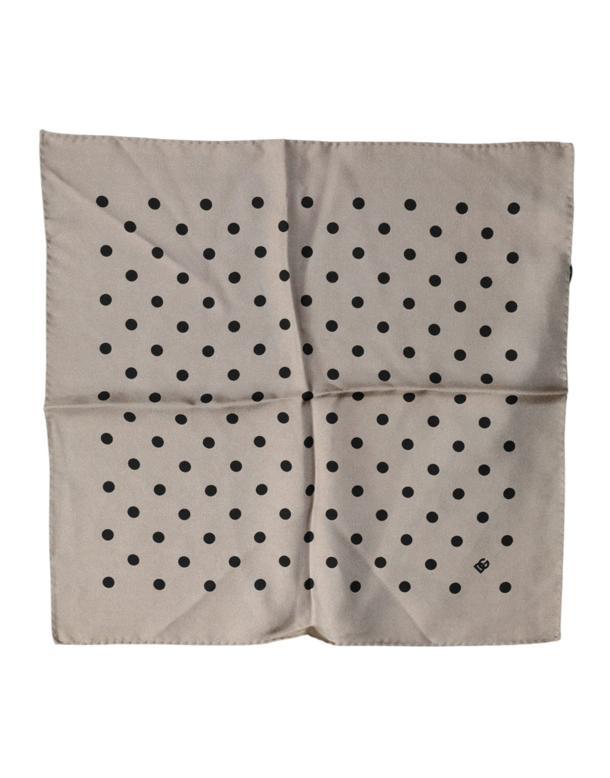 Dolce & Gabbana Brown Polka Dot Square Handkerchief Scarf