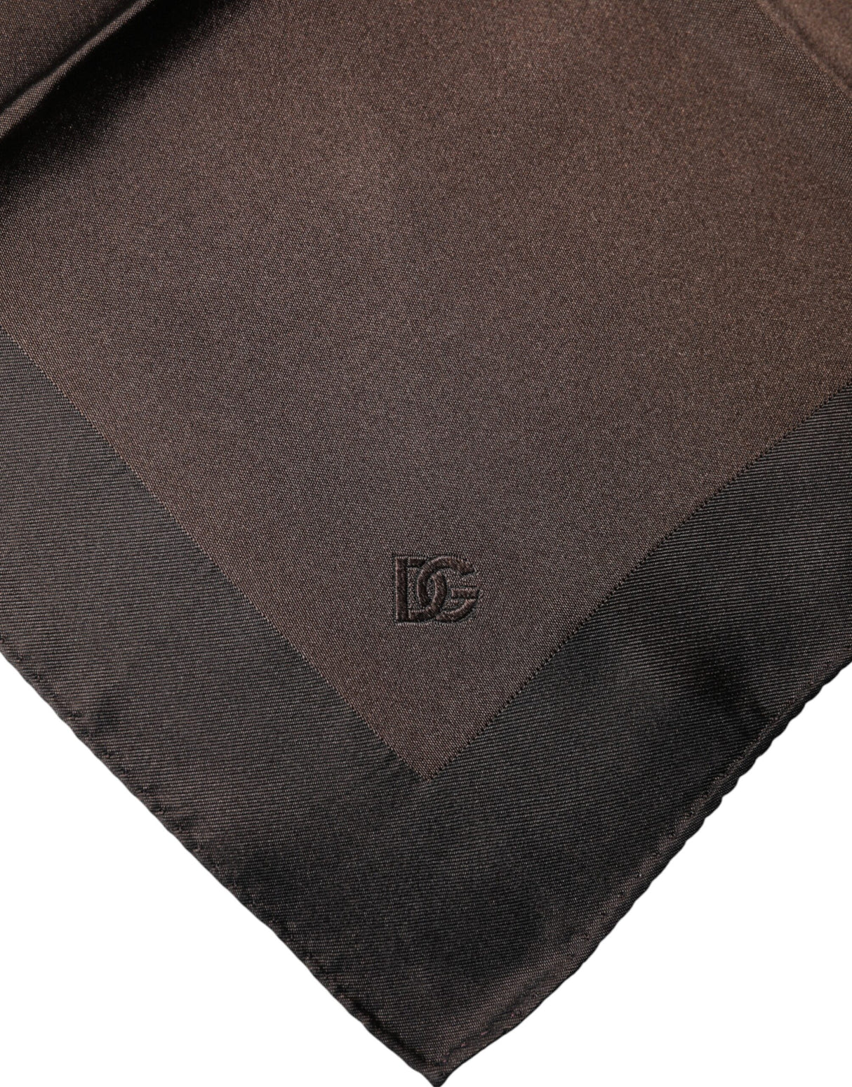 Dolce & Gabbana Brown Logo Silk Square Handkerchief Scarf
