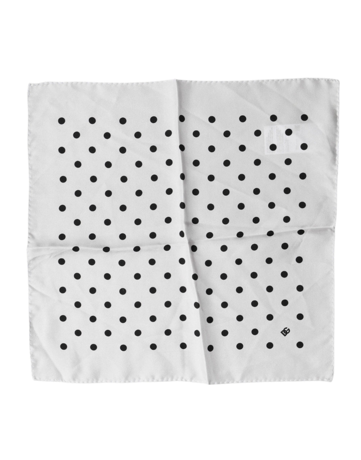 Dolce & Gabbana White Polka Dot Square Handkerchief Scarf