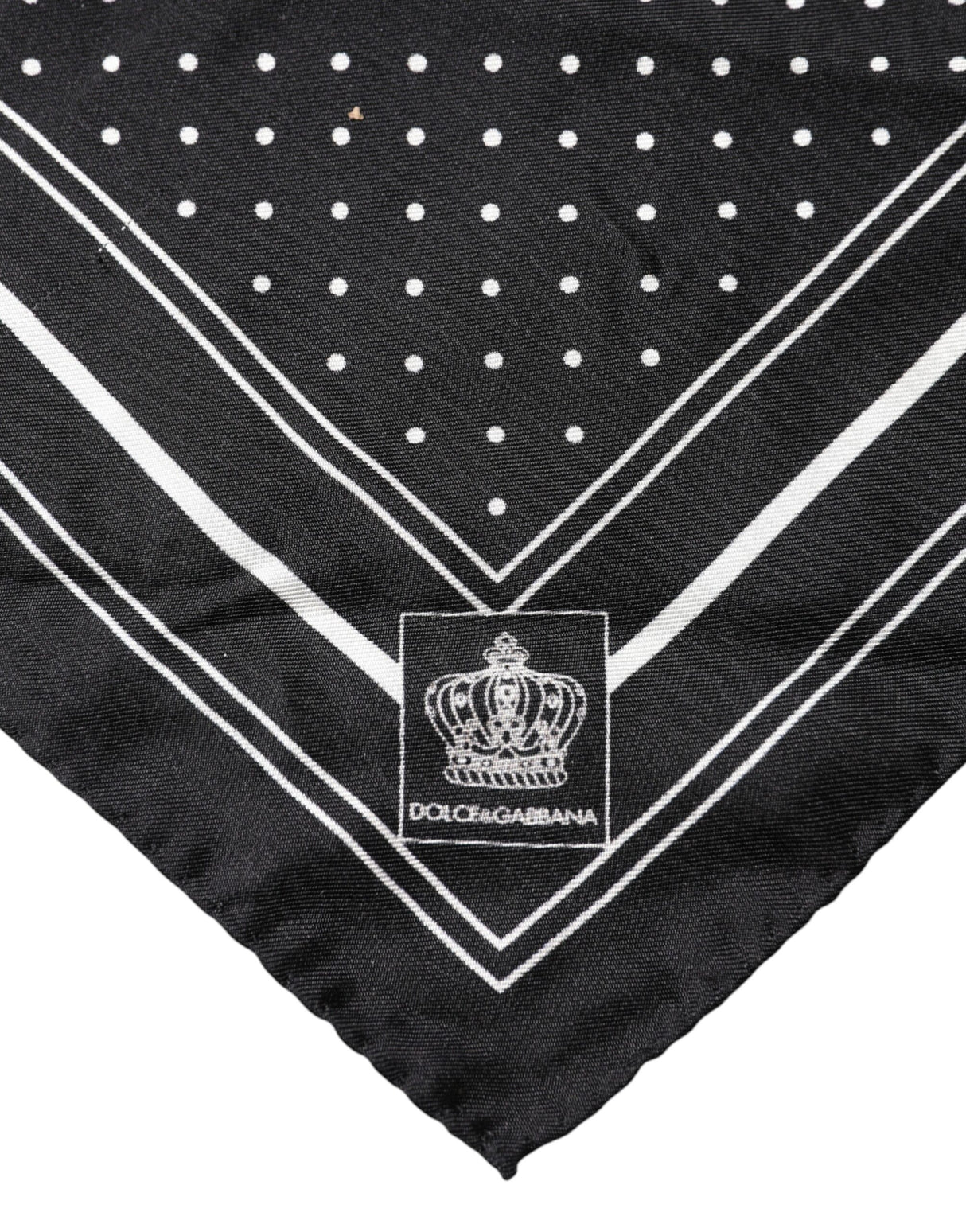 Dolce & Gabbana Scarf Black Poka Dot Men Square Handkerchief