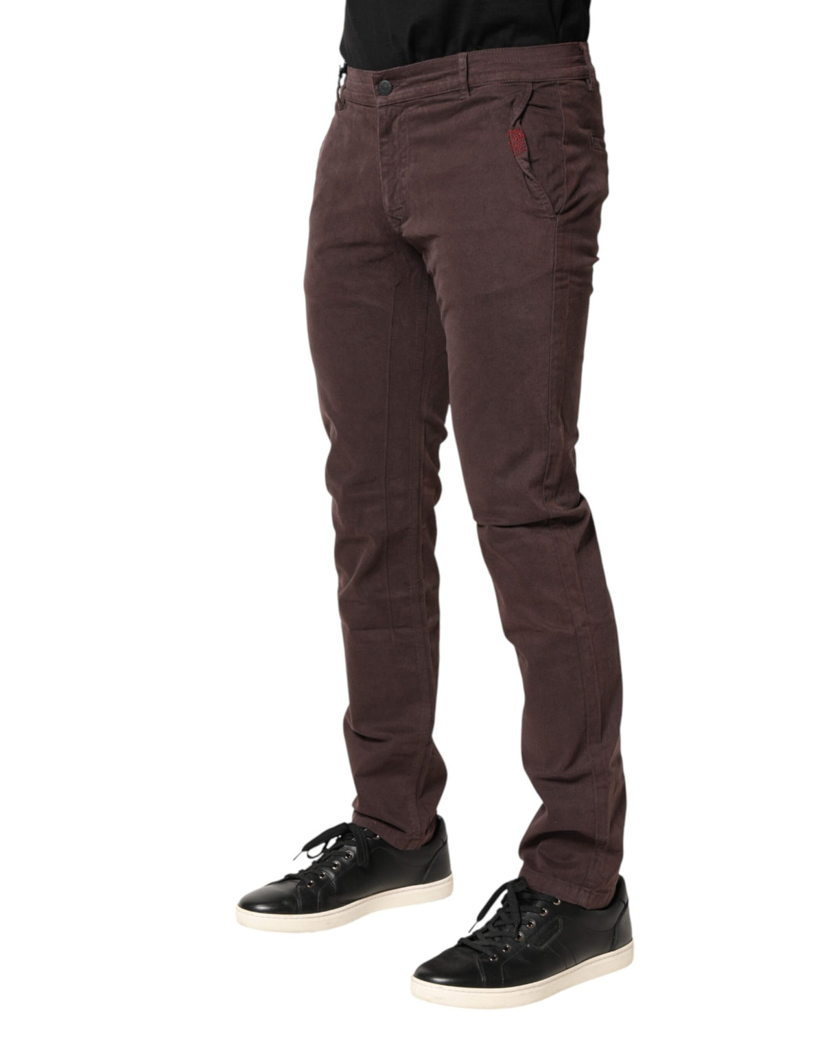Daniele Alessandrini Brown Cotton Mid Waist Skinny Men Denim Jeans