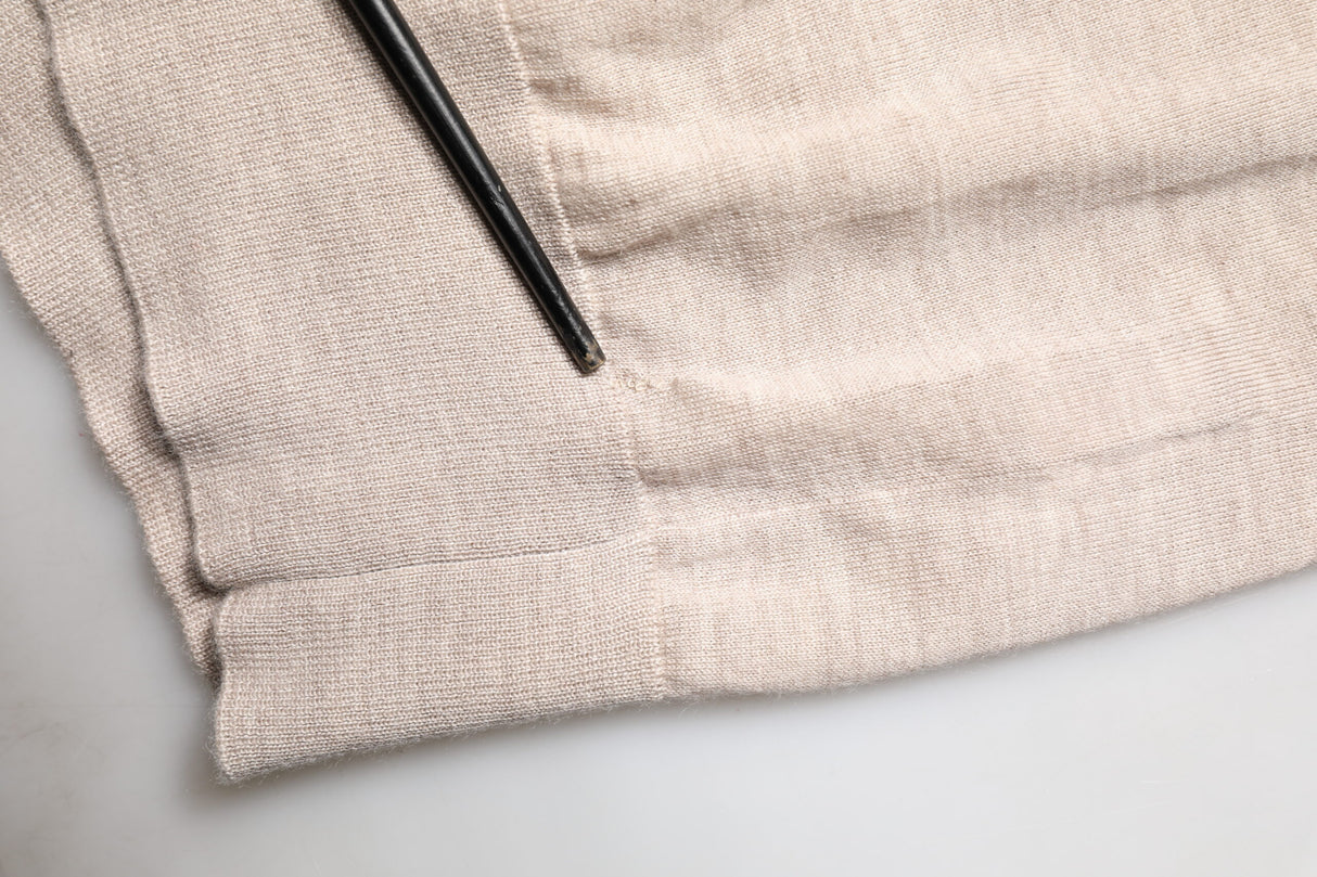 Dolce & Gabbana Beige Cashmere Collared PoloPullover Sweater