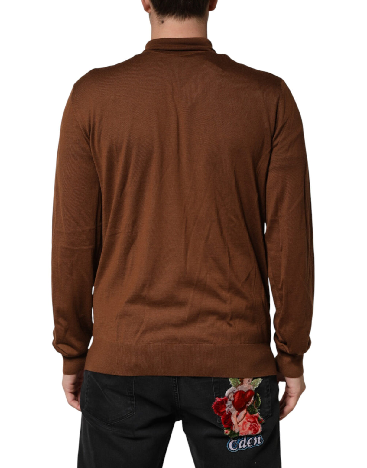 Dolce & Gabbana Brown Cashmere Turtle Neck Pullover Sweater