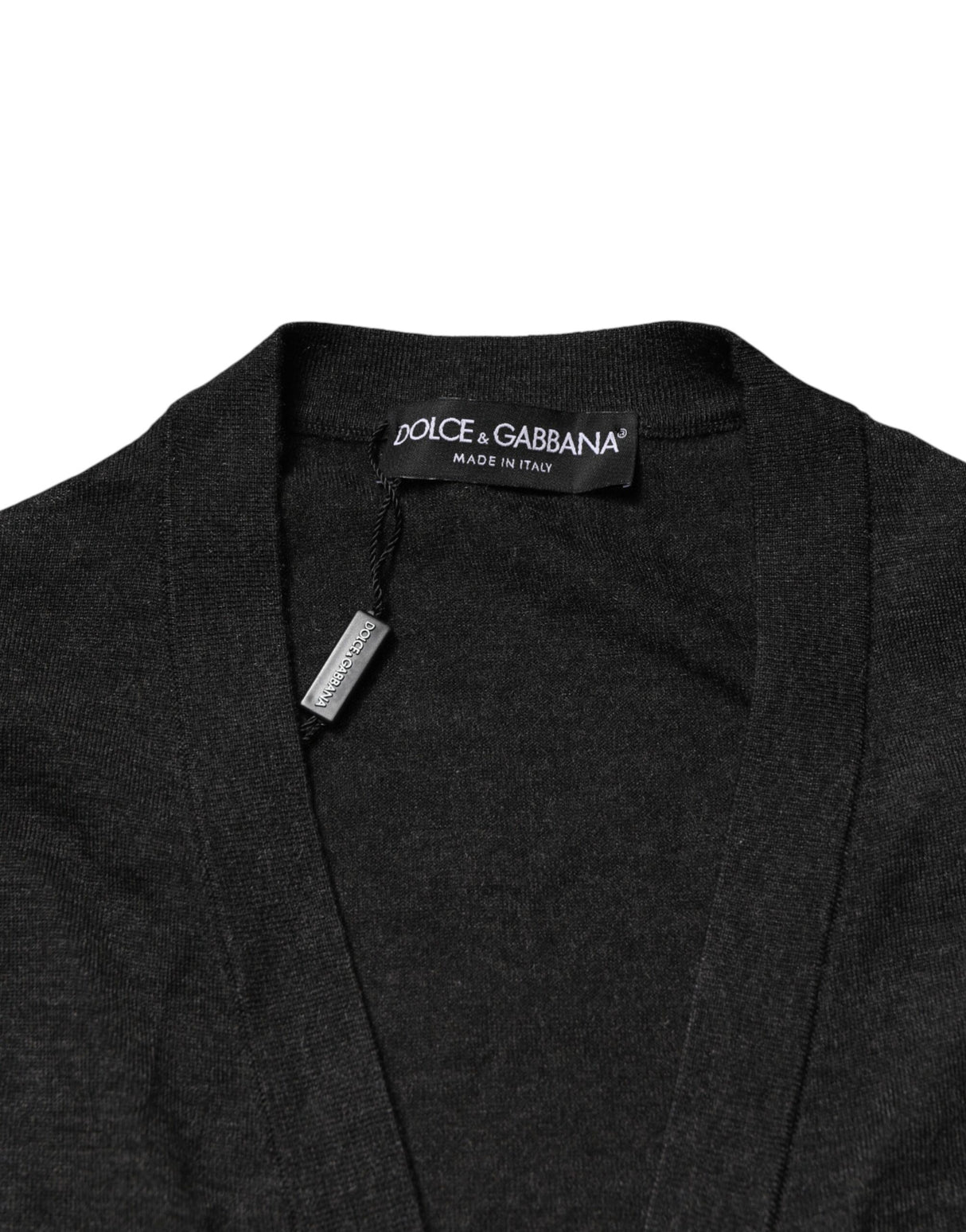 Dolce & Gabbana Black Cashmere Buttoned Men Cardigan Sweater
