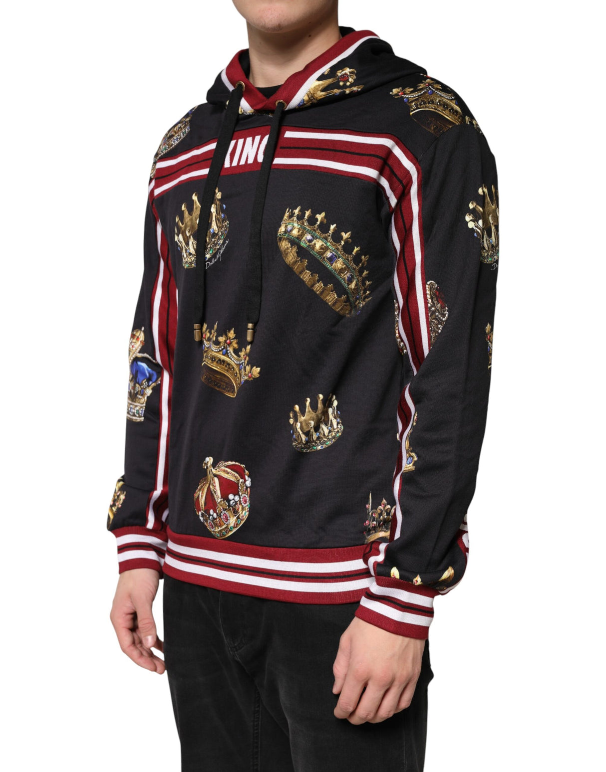 Dolce & Gabbana Black King Crown Hooded Sweatshirt Sweater