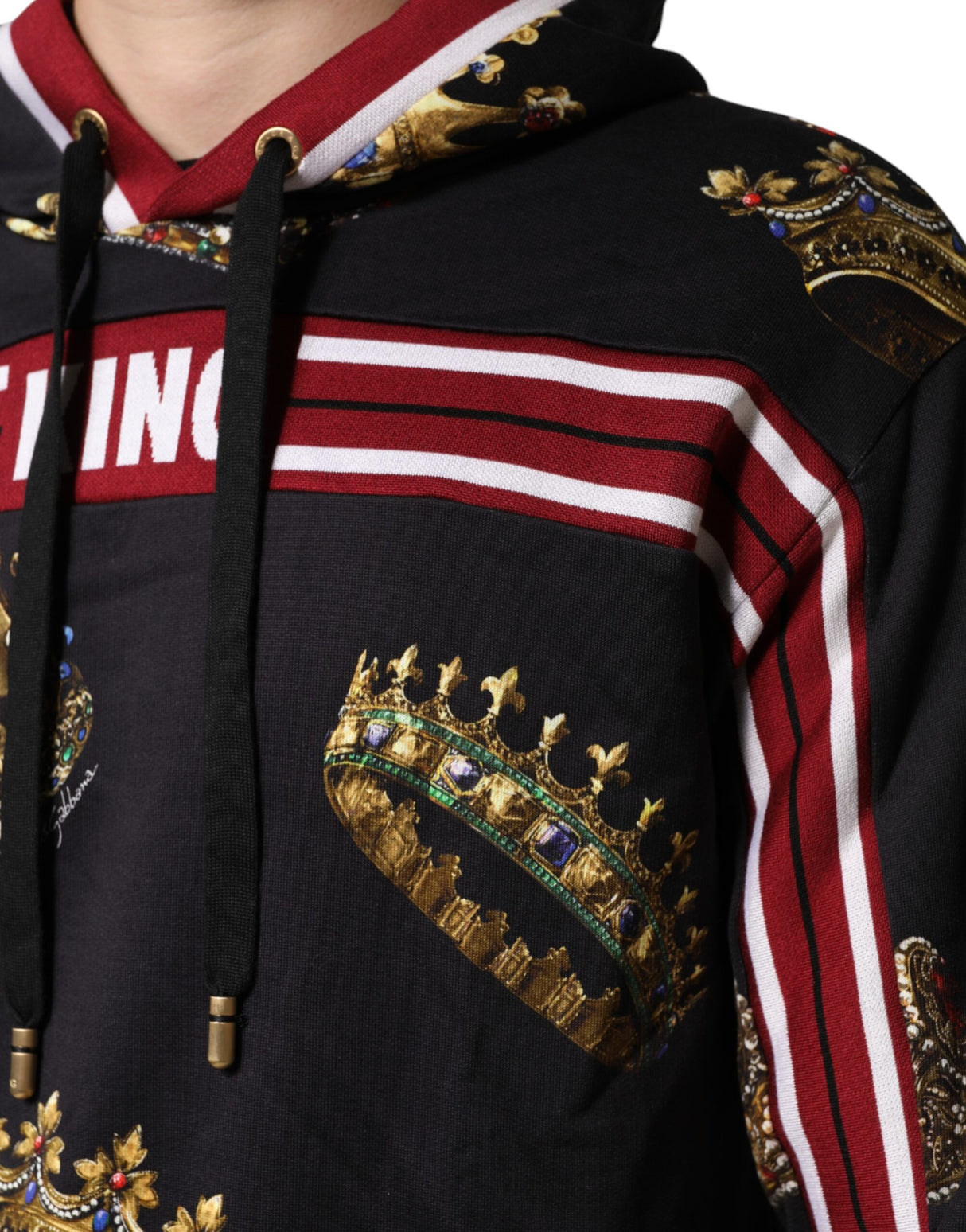 Dolce & Gabbana Black King Crown Hooded Sweatshirt Sweater