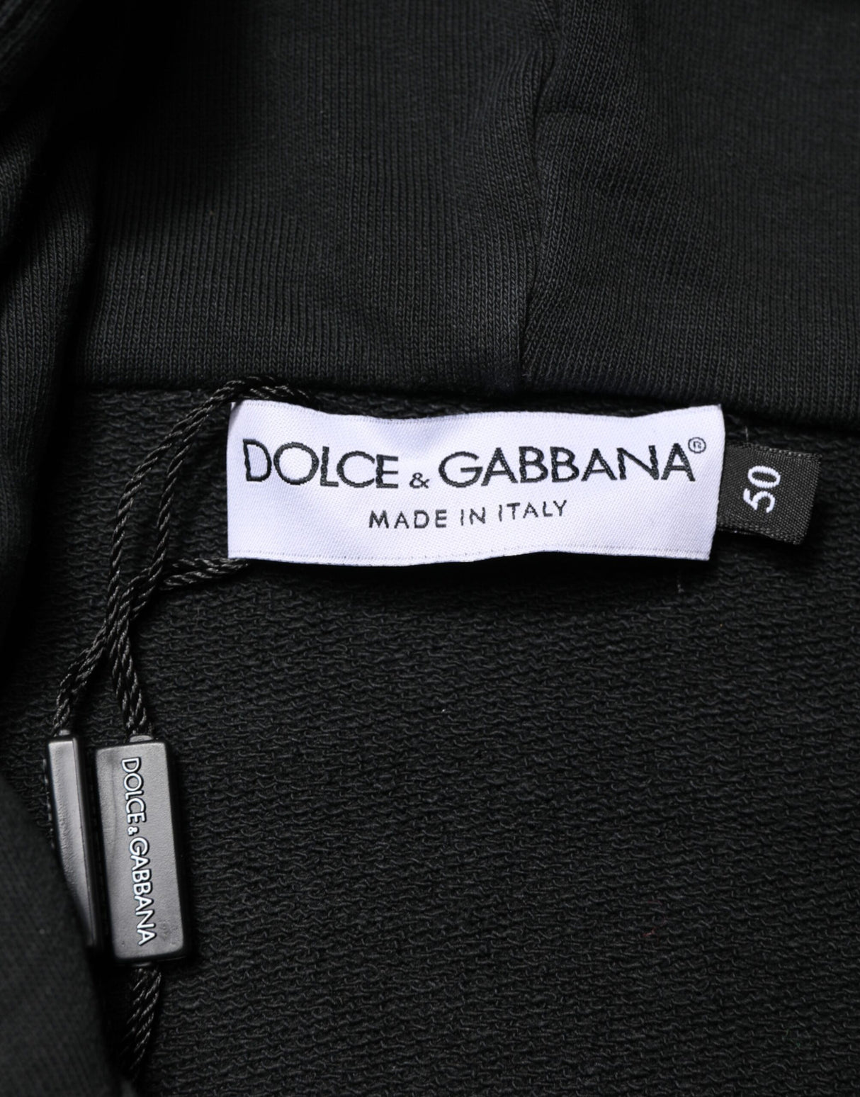Dolce & Gabbana Black Logo Zipped Hooded Sweatshirt Sweater