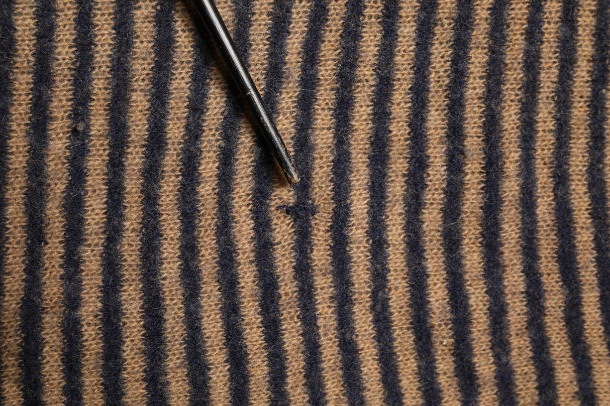 Daniele Alessandrini Brown Black Stripes Wool Crew Neck Pullover Sweater