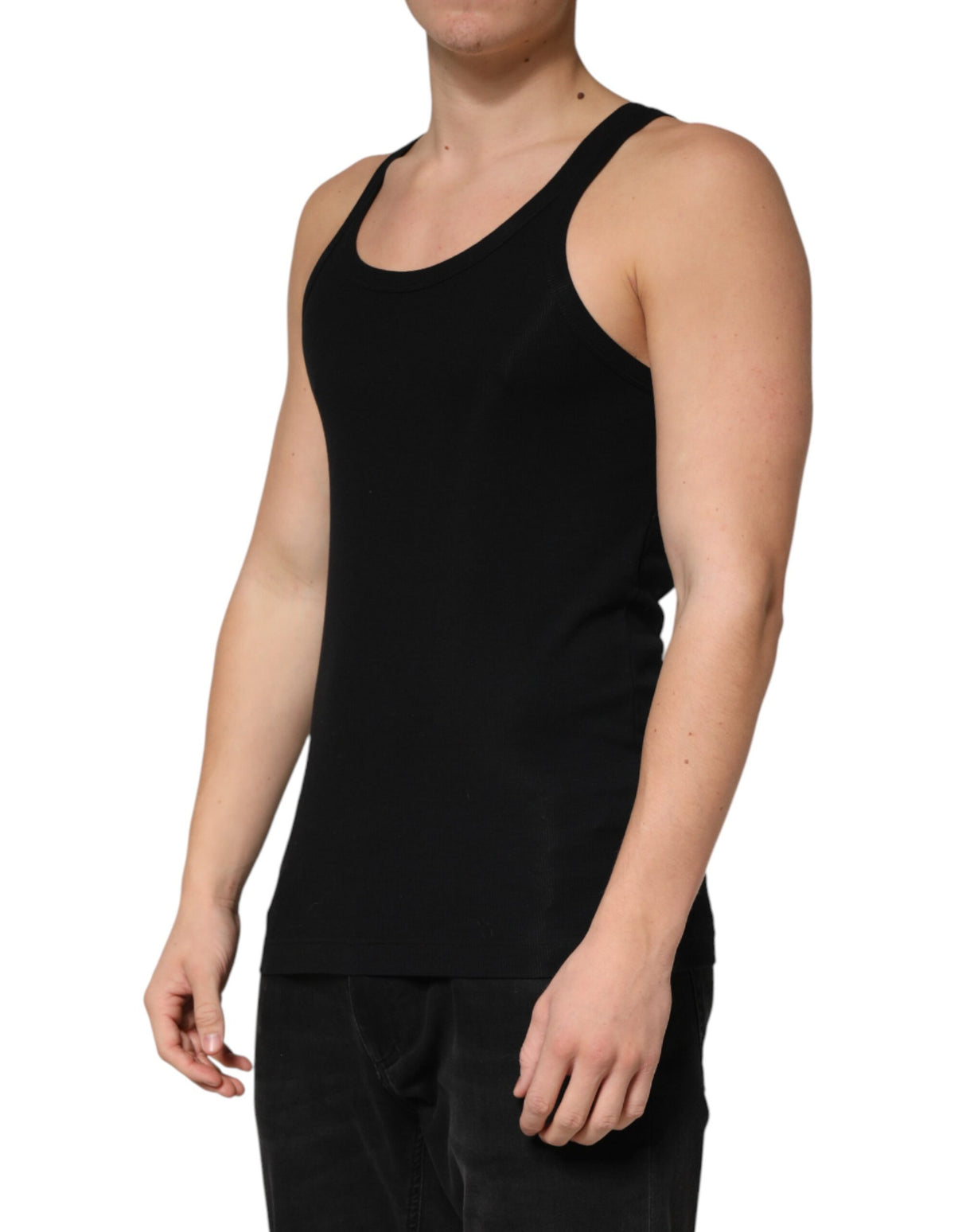 Dolce & Gabbana Black Sleeveless Round Neck Tank Top T-shirt