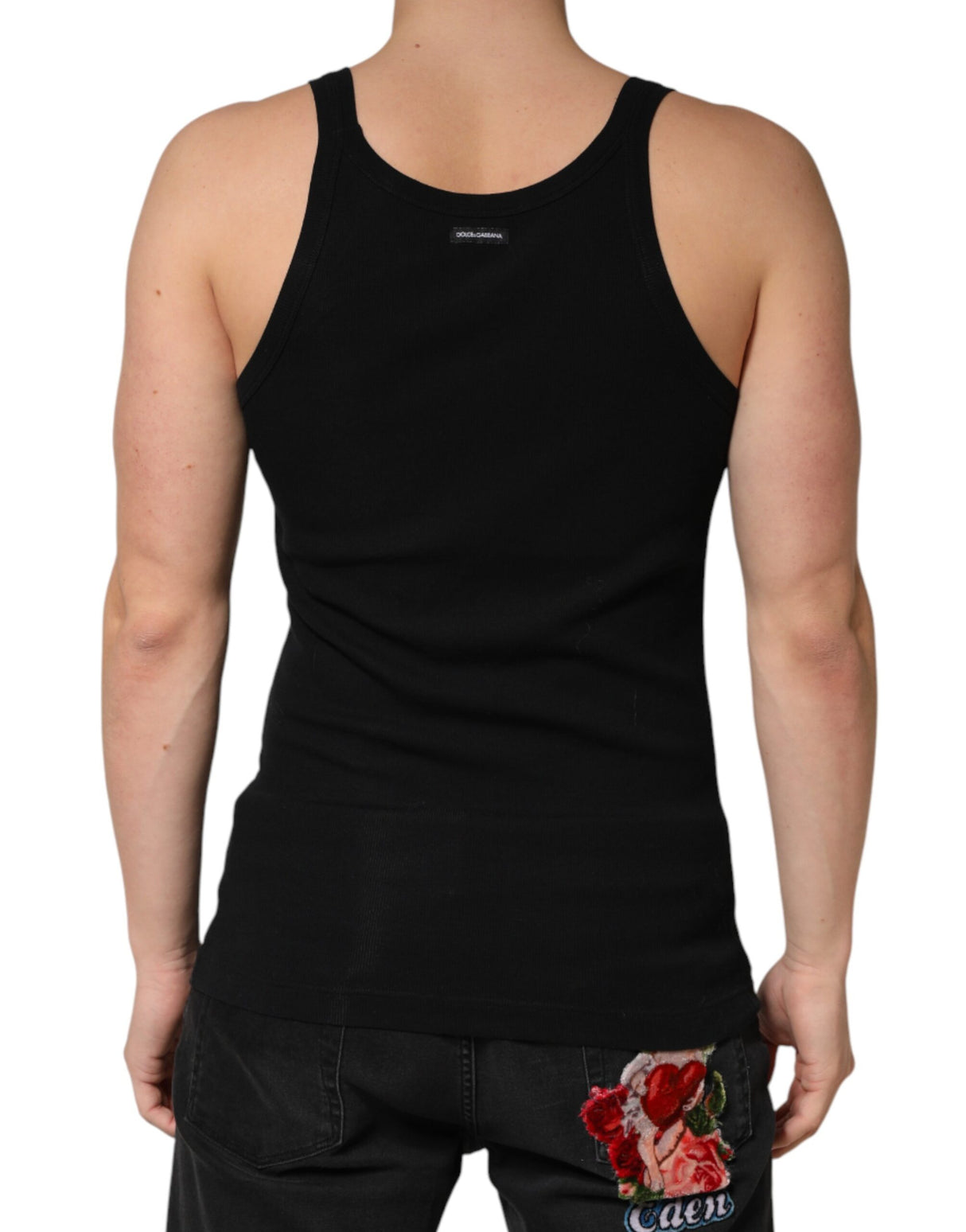 Dolce & Gabbana Black Sleeveless Round Neck Tank Top T-shirt