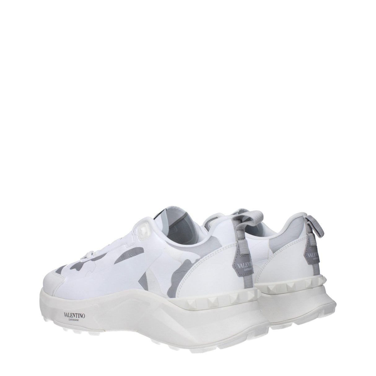 Valentino Garavani White Fabric Athletic Sneakers