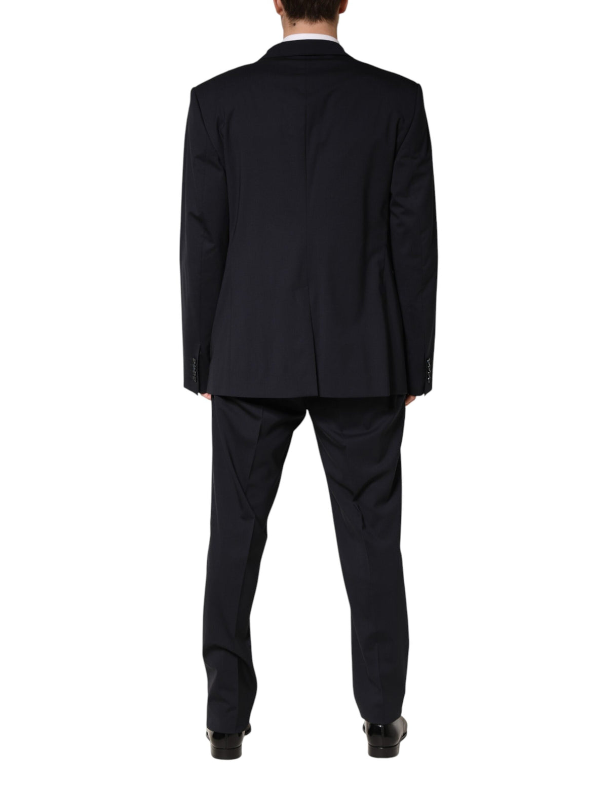 Dolce & Gabbana Blue Wool Double Breasted 2 Piece Men Suit