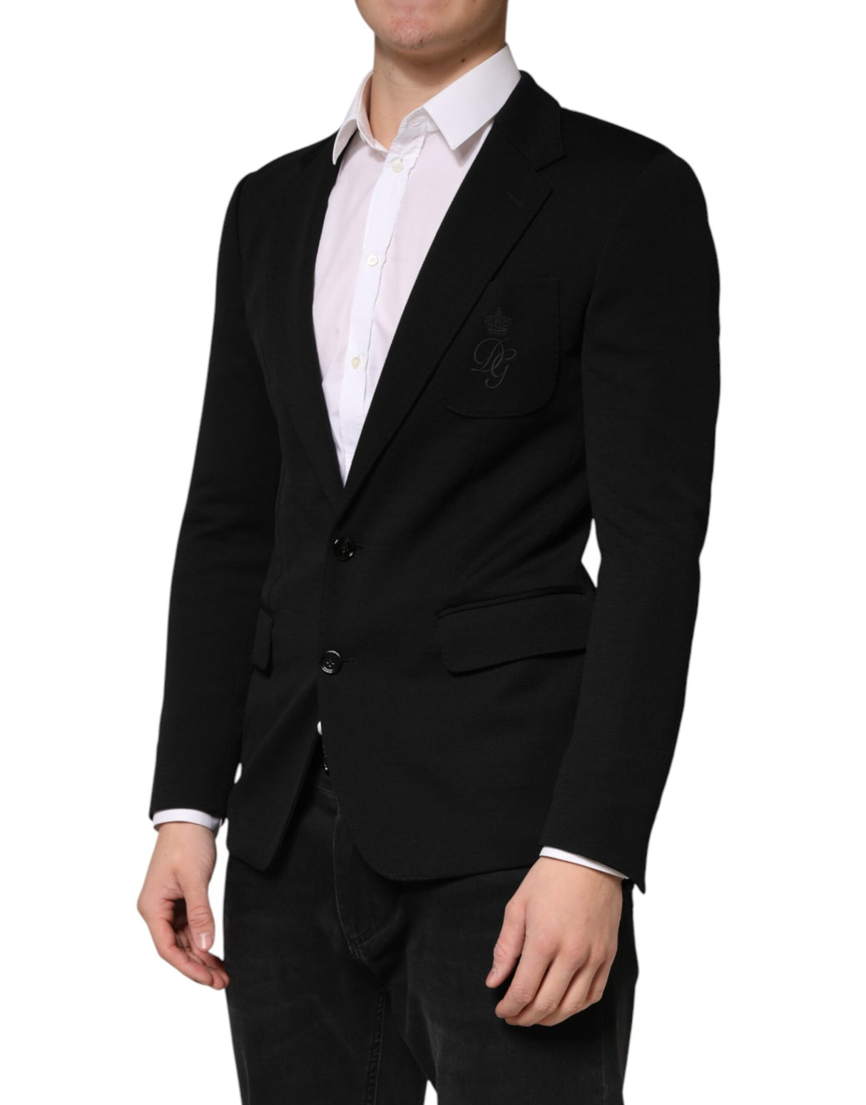 Dolce & Gabbana Black Wool Single Breasted 2 Button Blazer