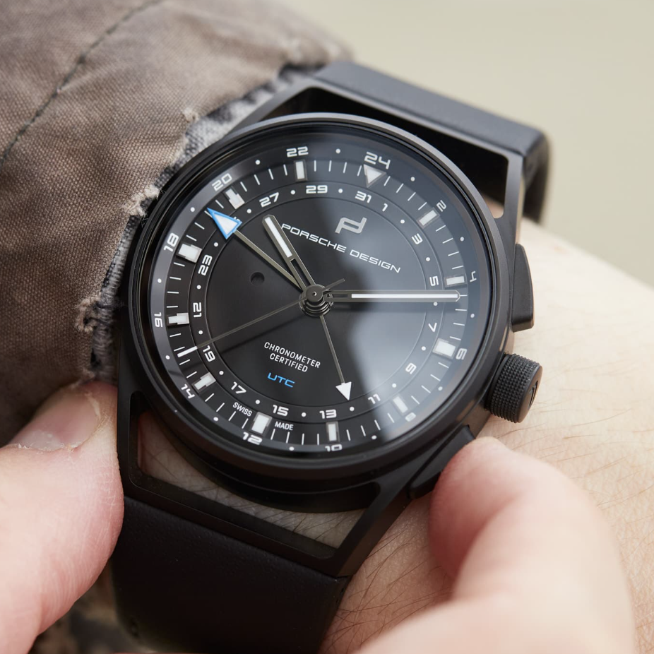 Porsche Design Black Leather Watch