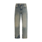 Represent Blue Cotton Straight-Leg Jeans