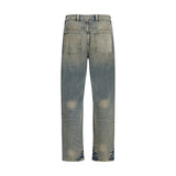 Represent Blue Cotton Straight-Leg Jeans