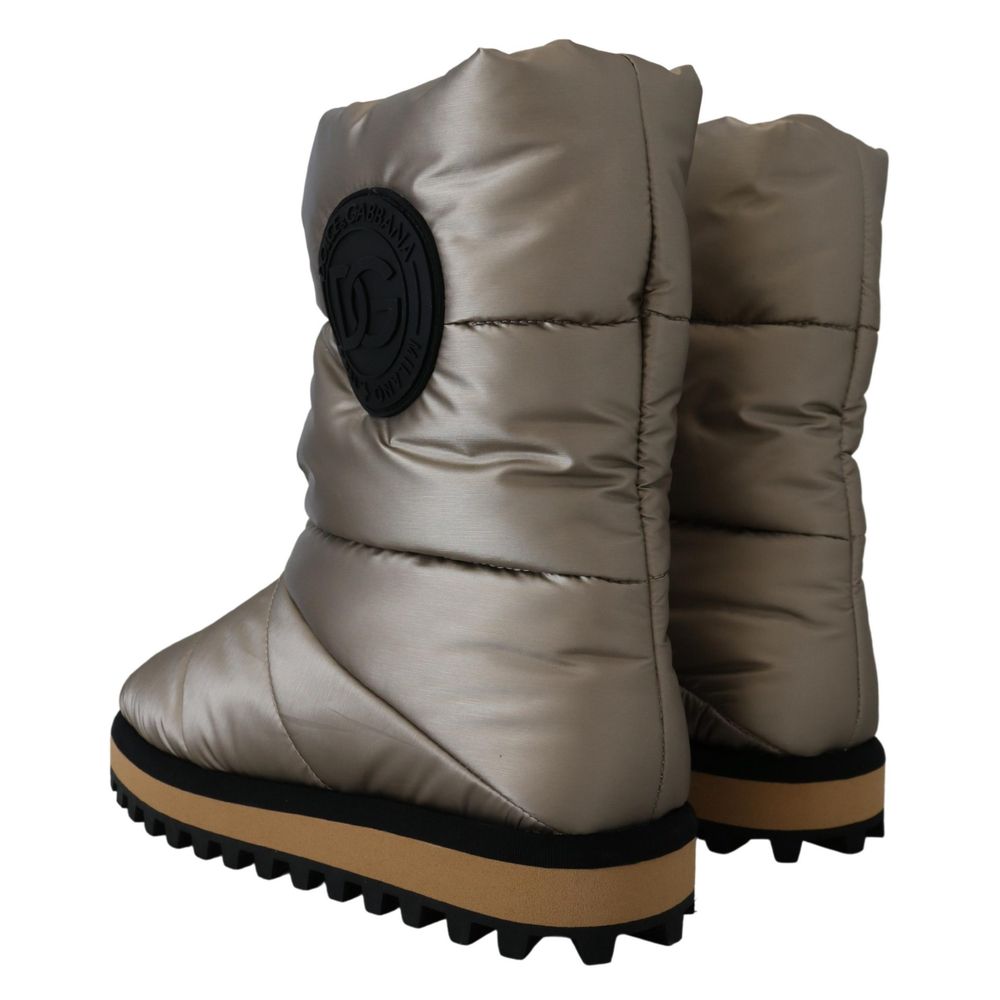 Dolce & Gabbana Silver Polyester Ankle Boots