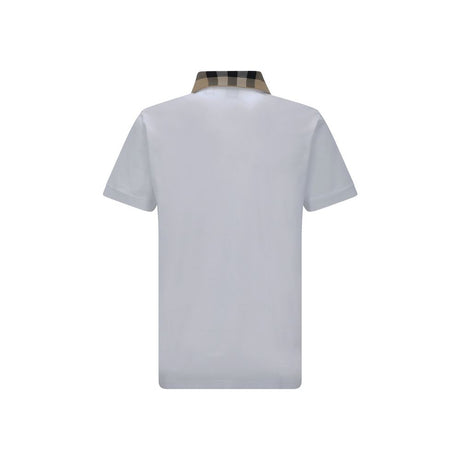 Burberry White Cotton Polo Shirt
